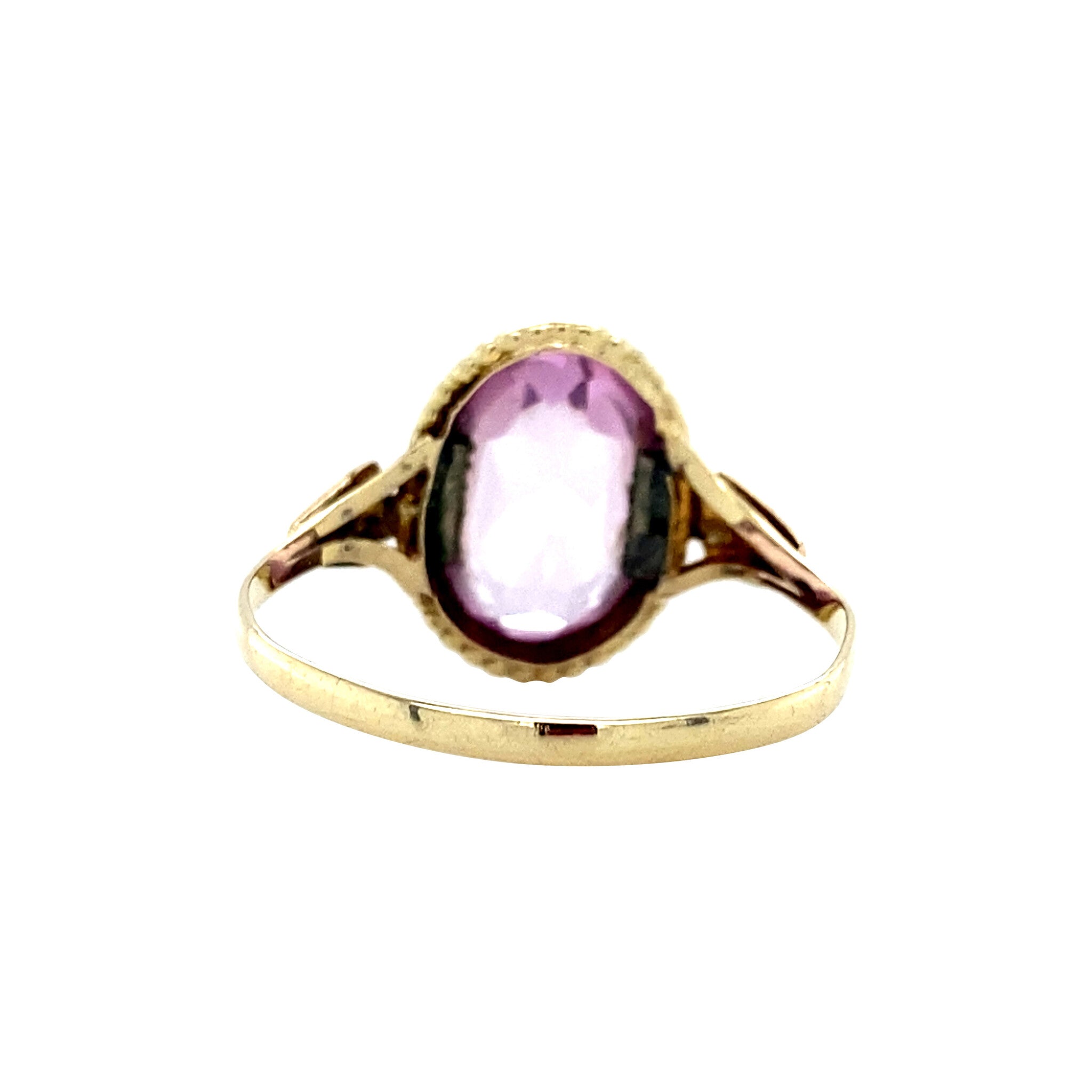Gouden ring met roze saffier 14 krt