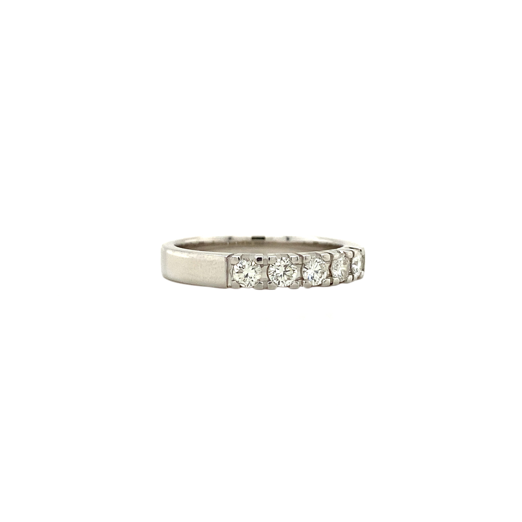 Witgouden memoire ring met diamant 14 krt