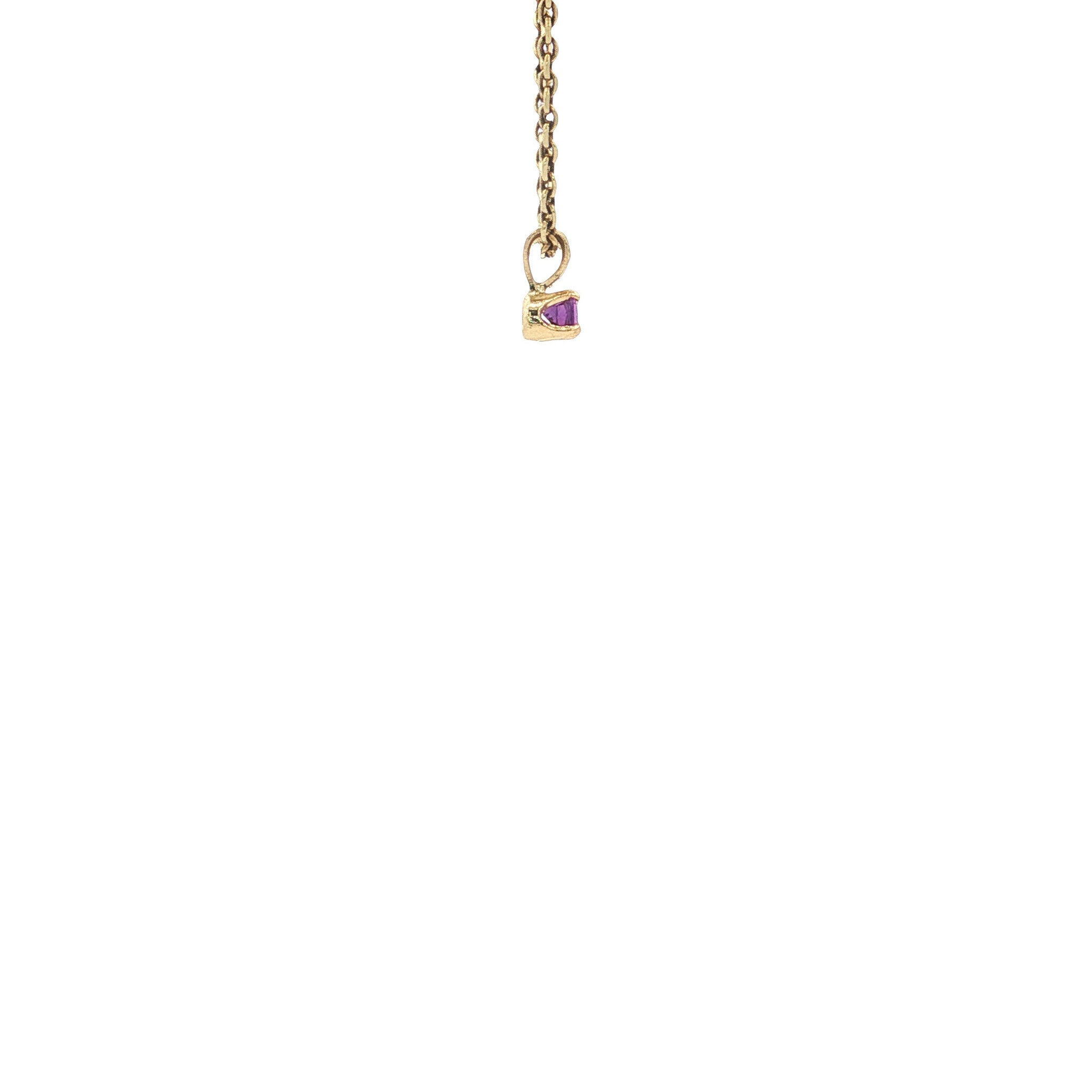 Gouden vintage solitair hanger met amethist 14 kt