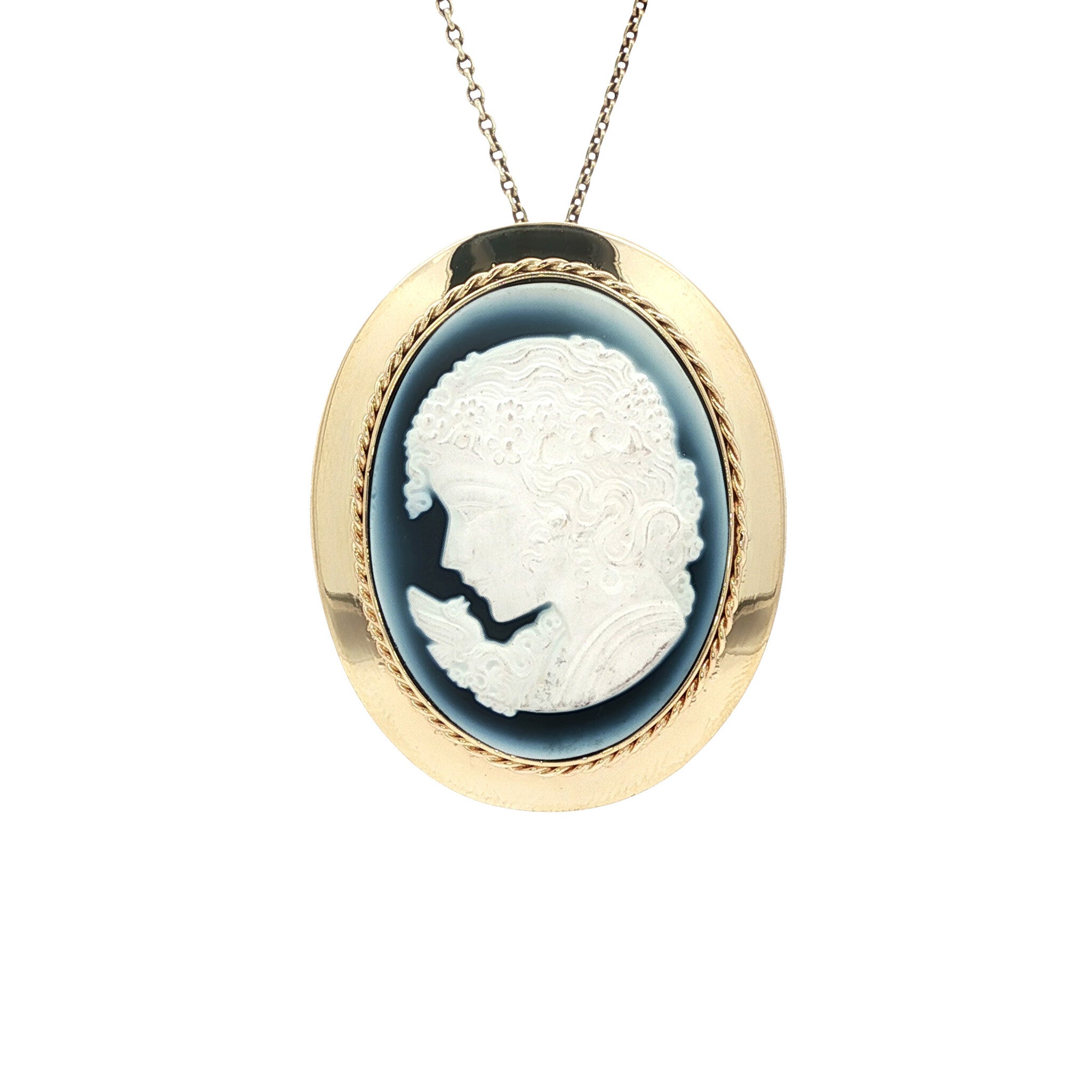 Gouden hanger met camee 14 kt