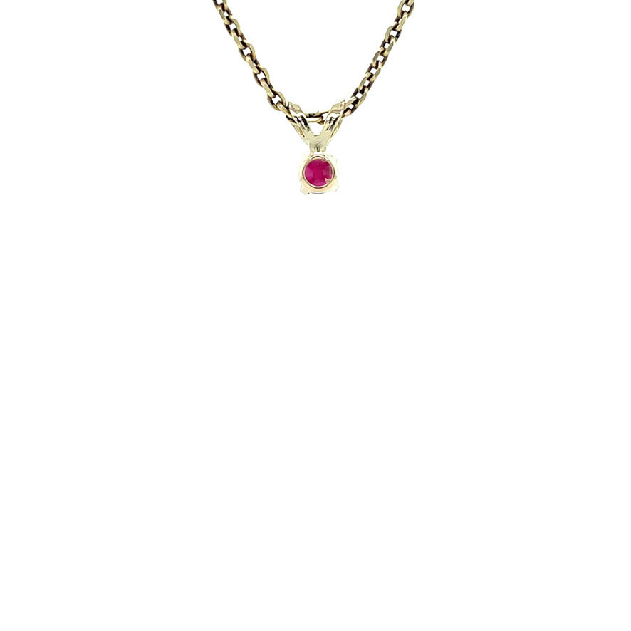 Vintage 14 kt gold solitaire pendant with ruby