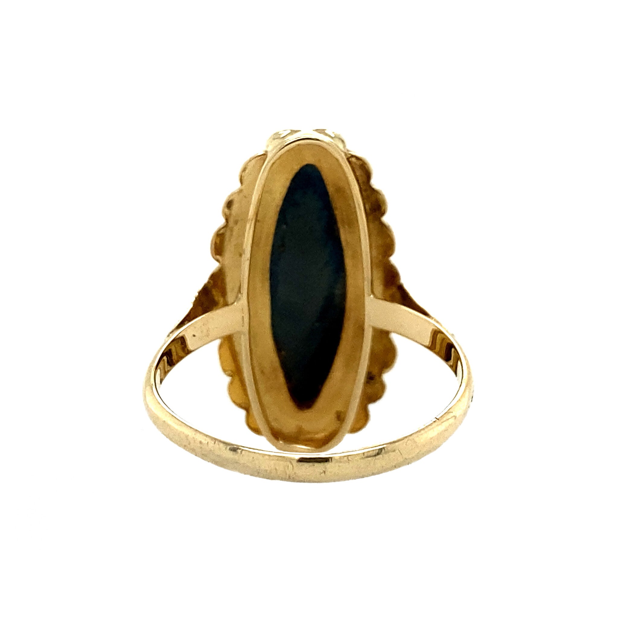 Gouden ring met hematiet 14 krt