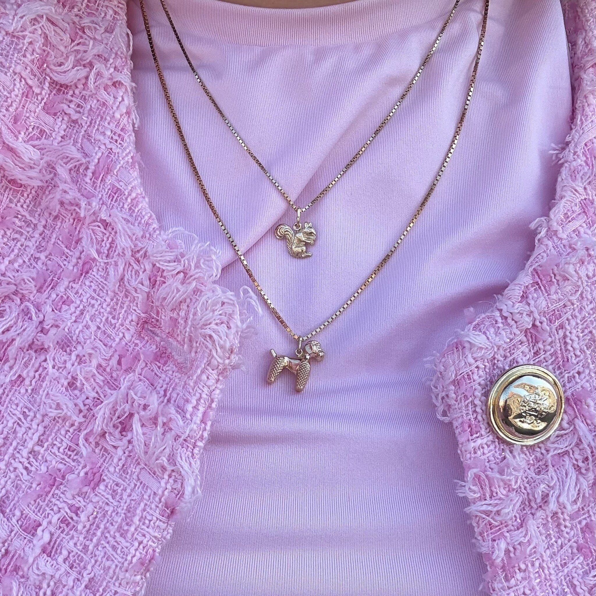 Vintage 14 kt gold poodle pendant