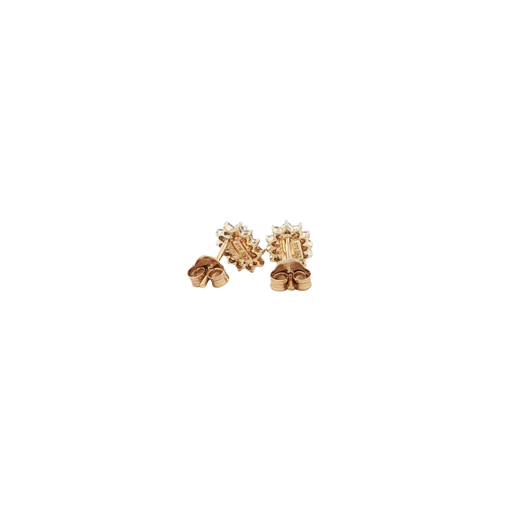 Citrine and diamond earrings, 9 kt