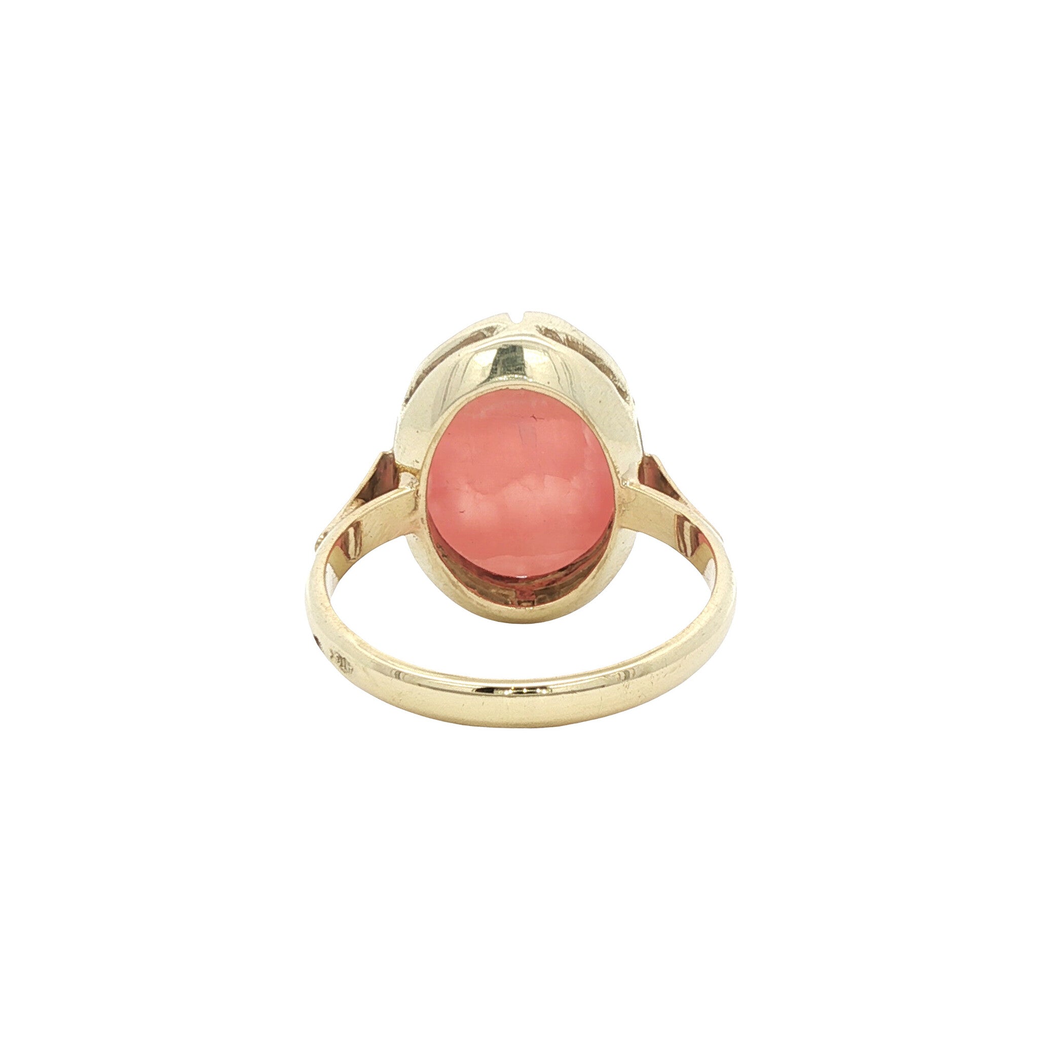Vintage 14 kt gold ring with rhodochrosite