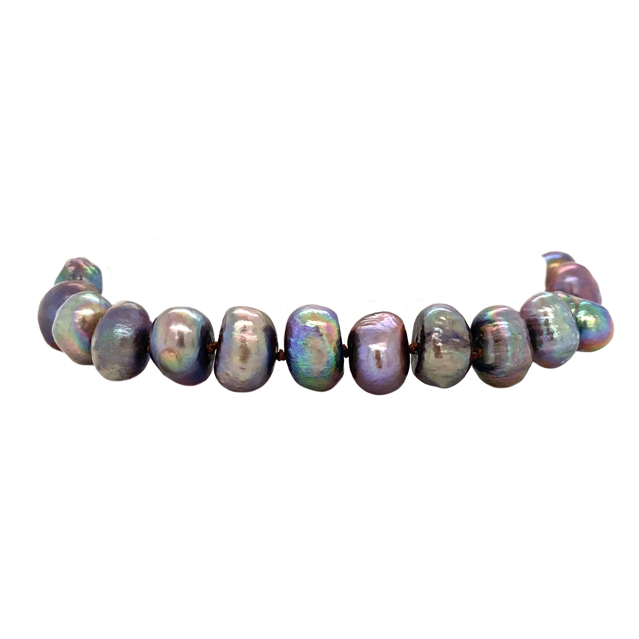 Pearl bracelet with 925 sterling silver clasp, 19.5 cm