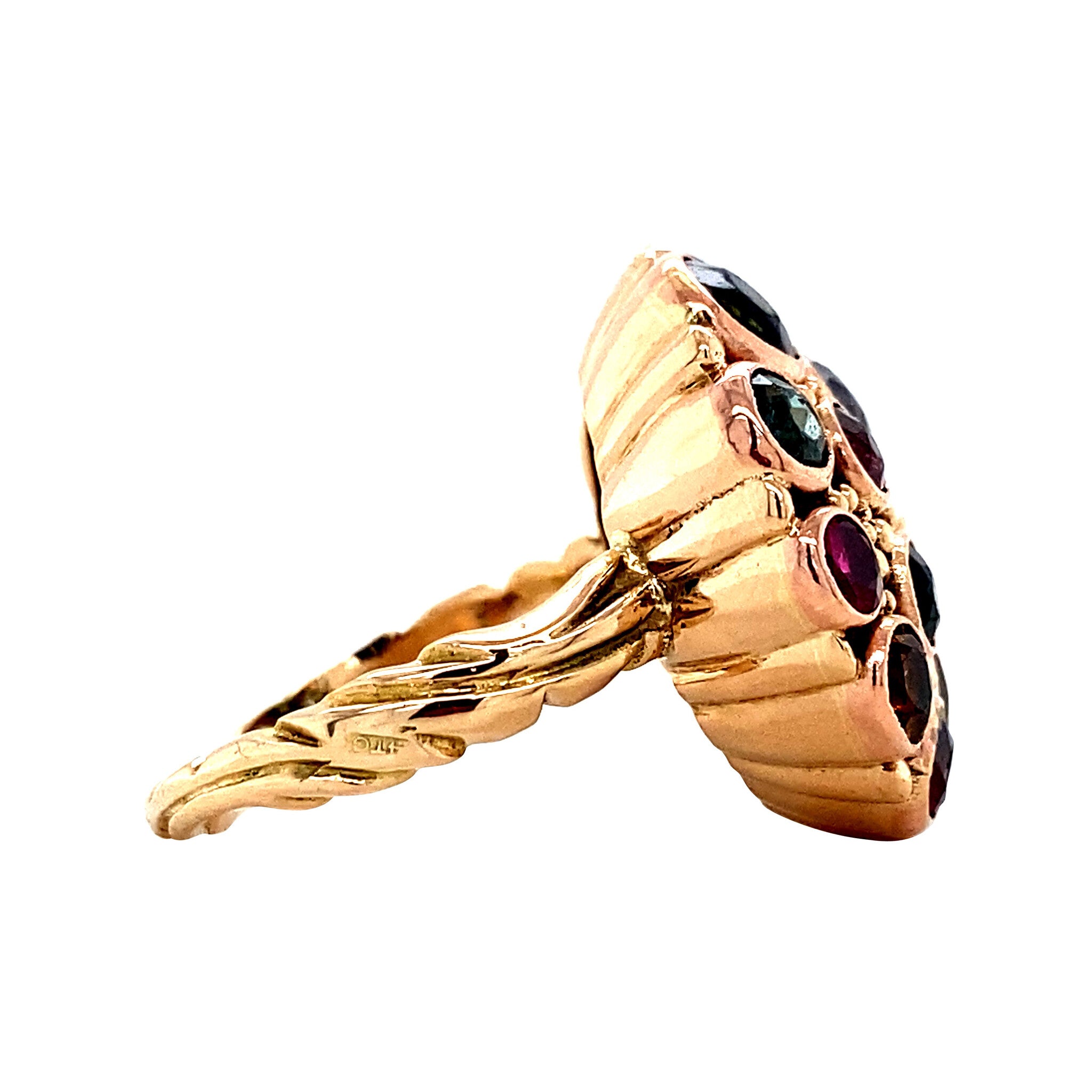 Gouden cocktail ring 14 krt