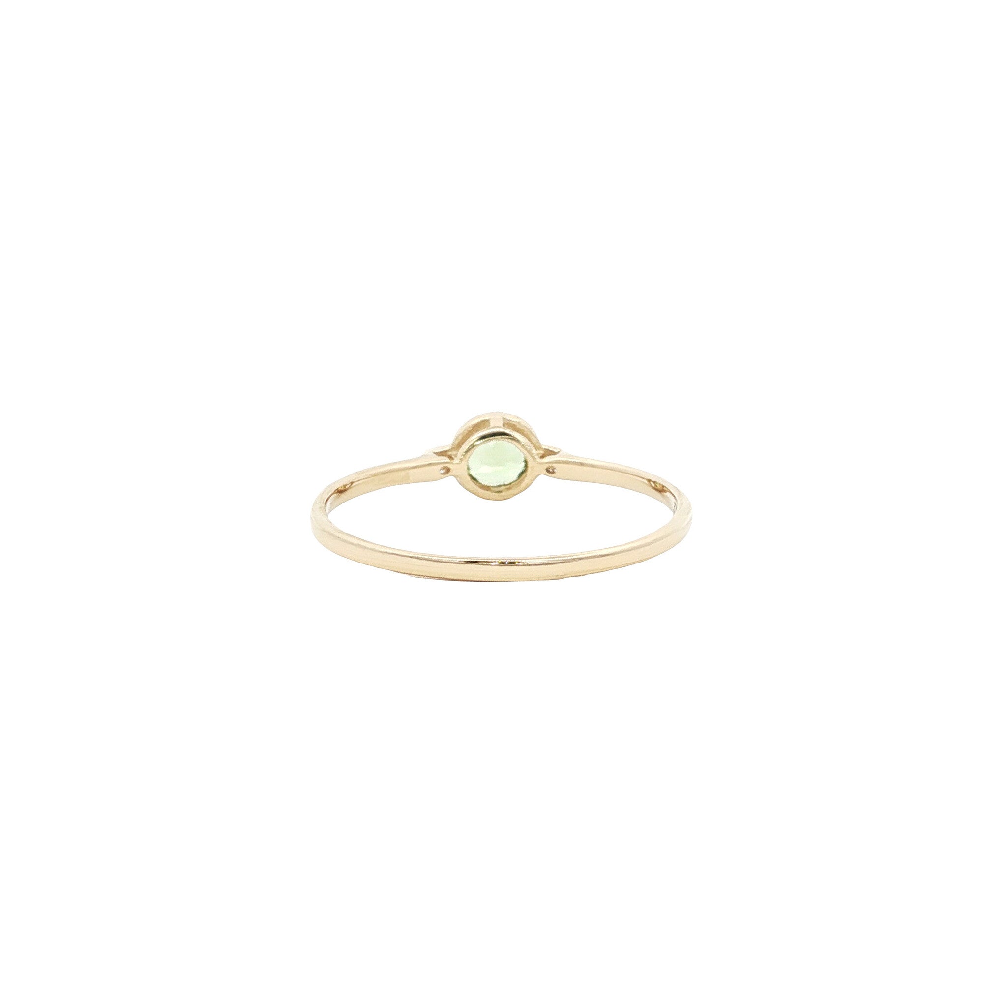 Ring met peridoot en diamant 9 kt