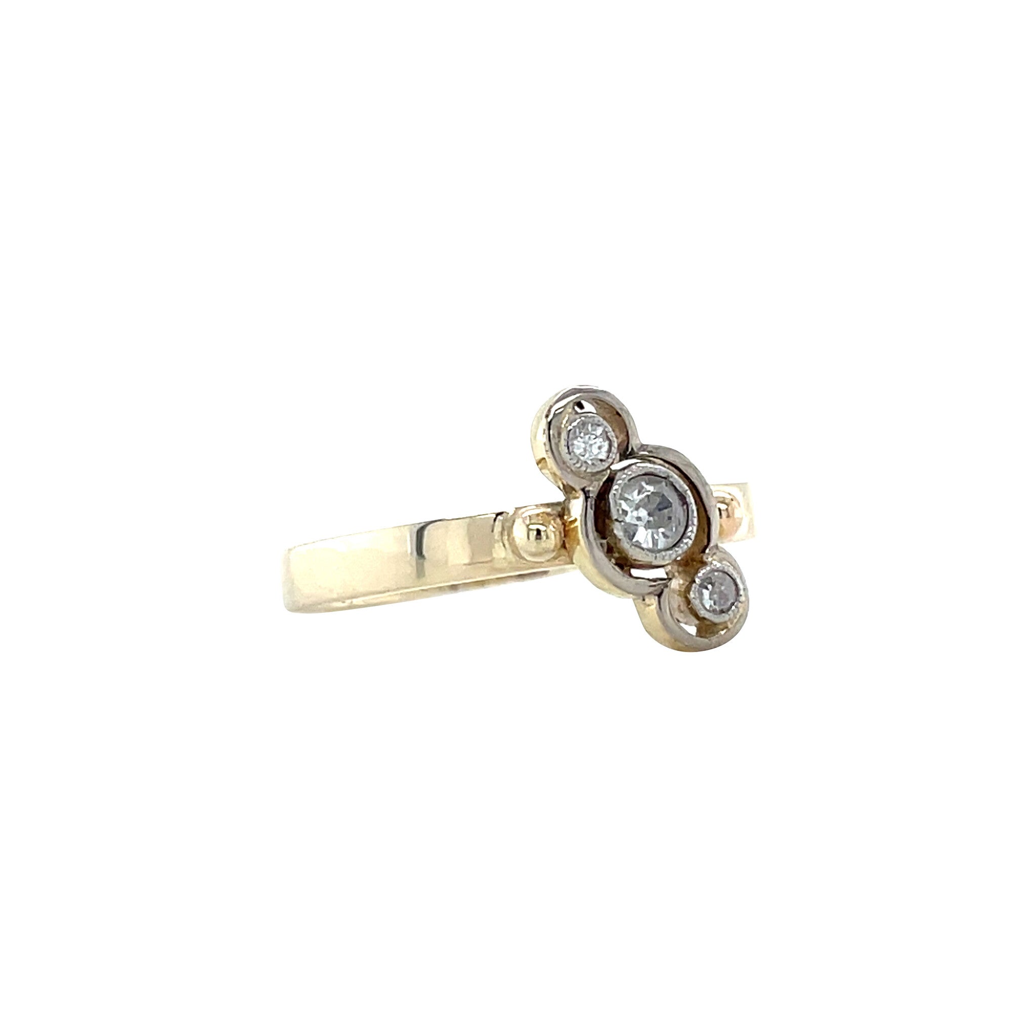 Vintage ring met diamant 12 krt
