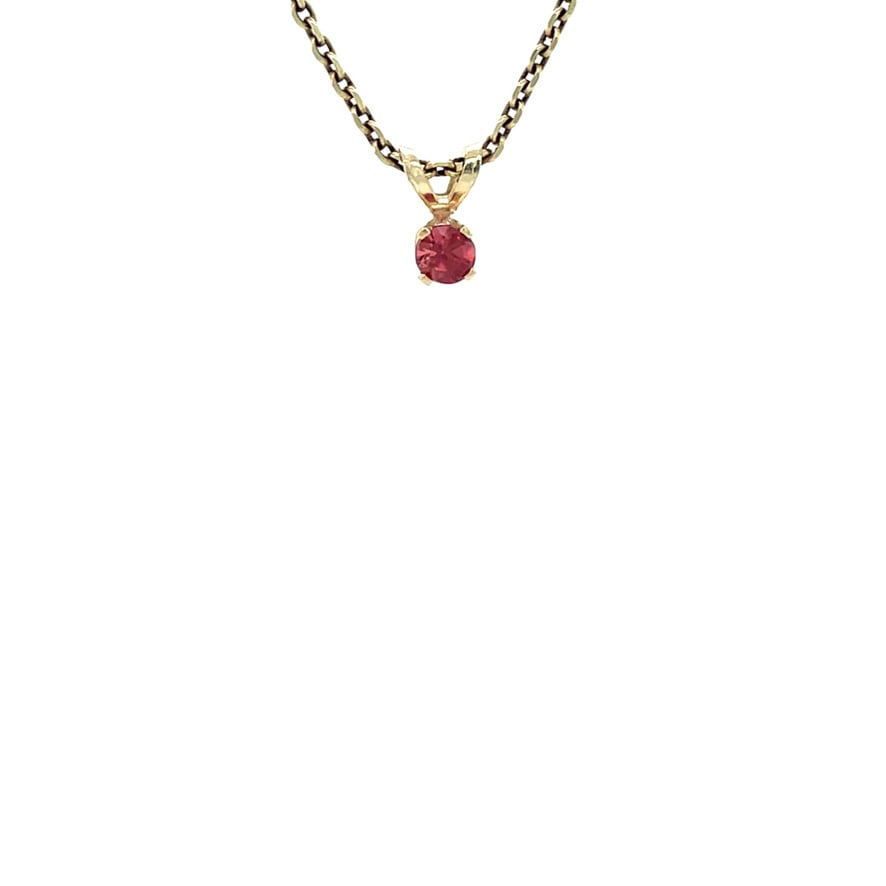 Vintage gold solitaire pendant with ruby 14 kt