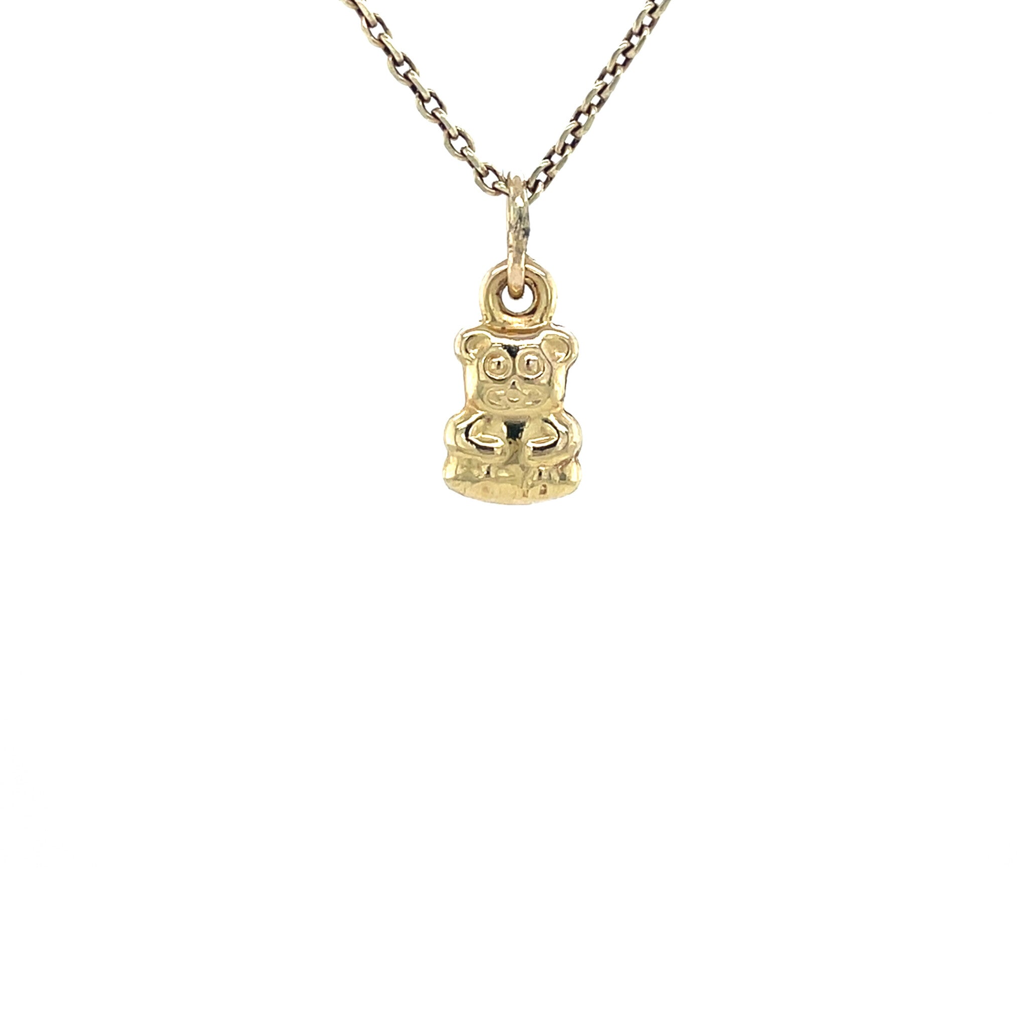 Golden vintage little bear pendant 14 kt