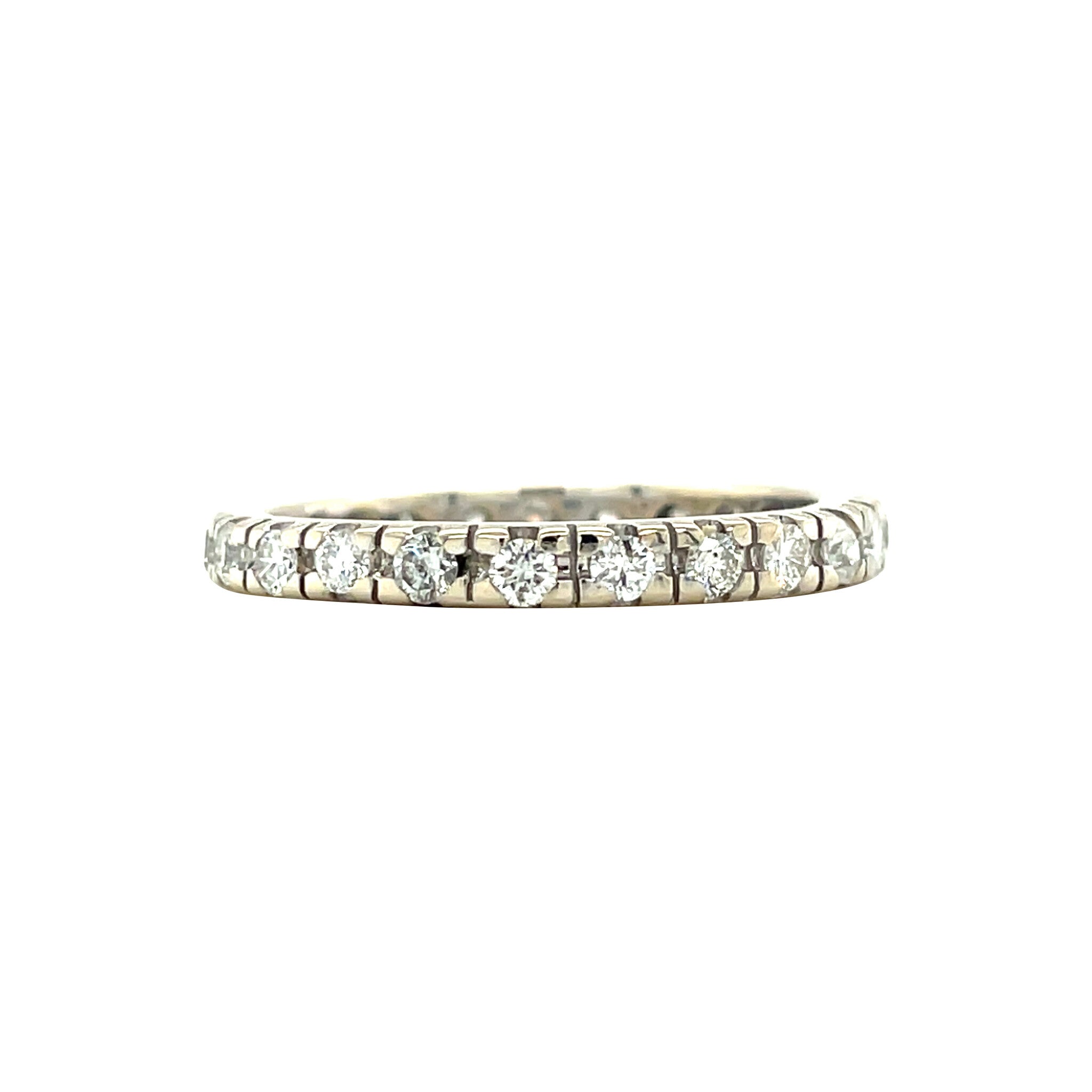 Witgouden vintage alliance ring met diamant 18 kt