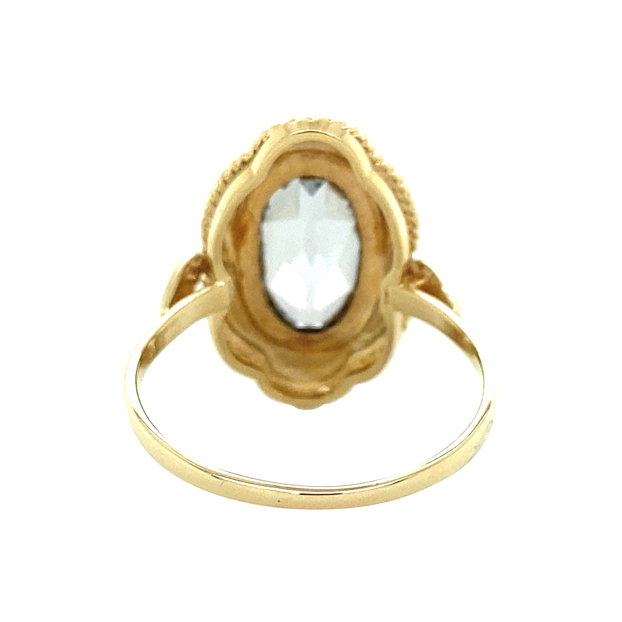 Gold ring with blue spinel 14 krt