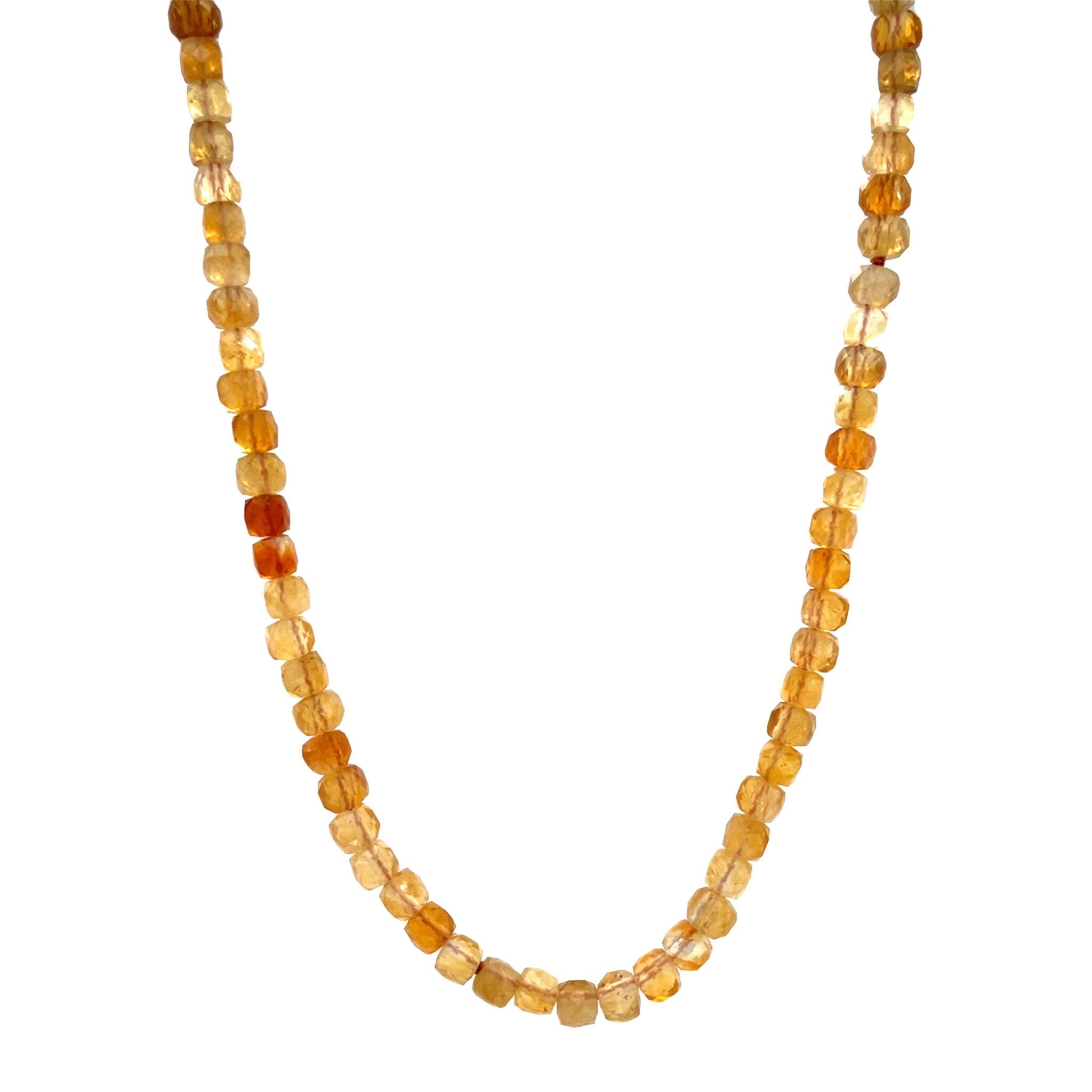 Vintage citrine necklace with 14 kt gold clasp