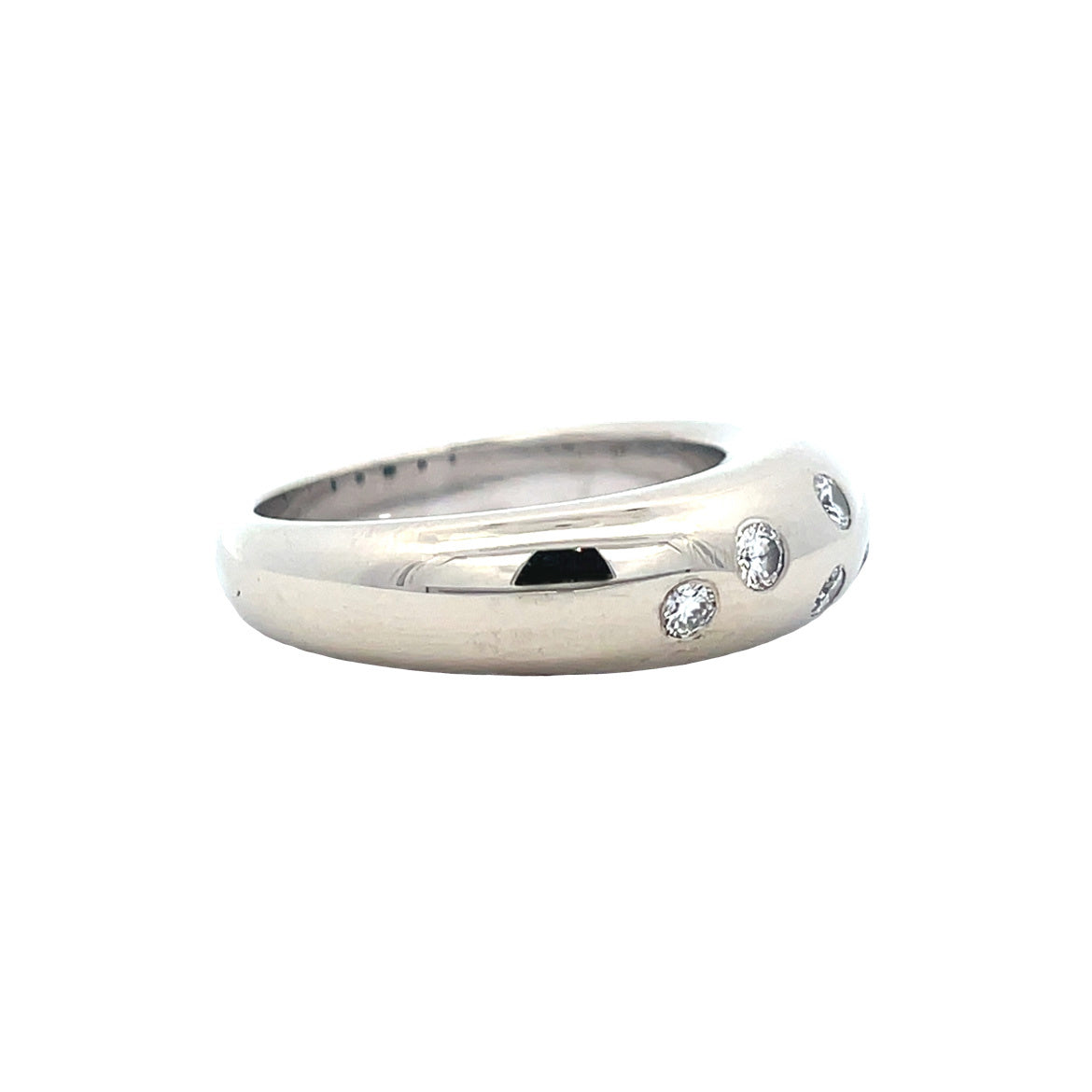 Witgouden vintage ring met diamant 14 kt