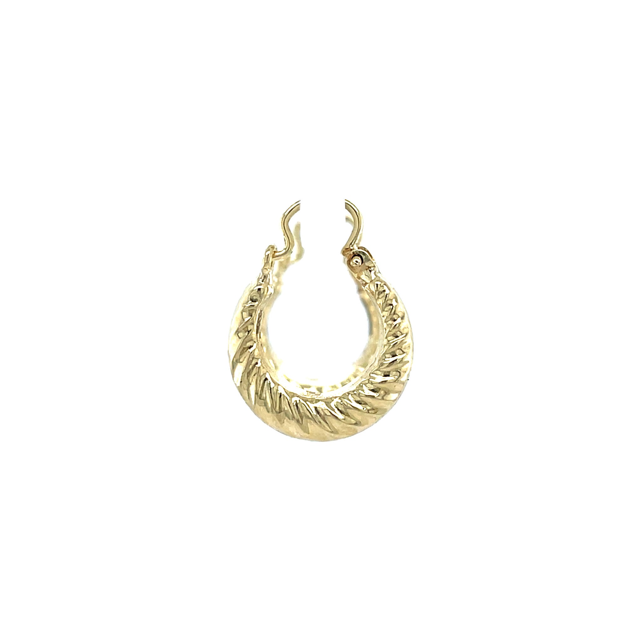 Gouden vintage fantasie oorringen 14 krt