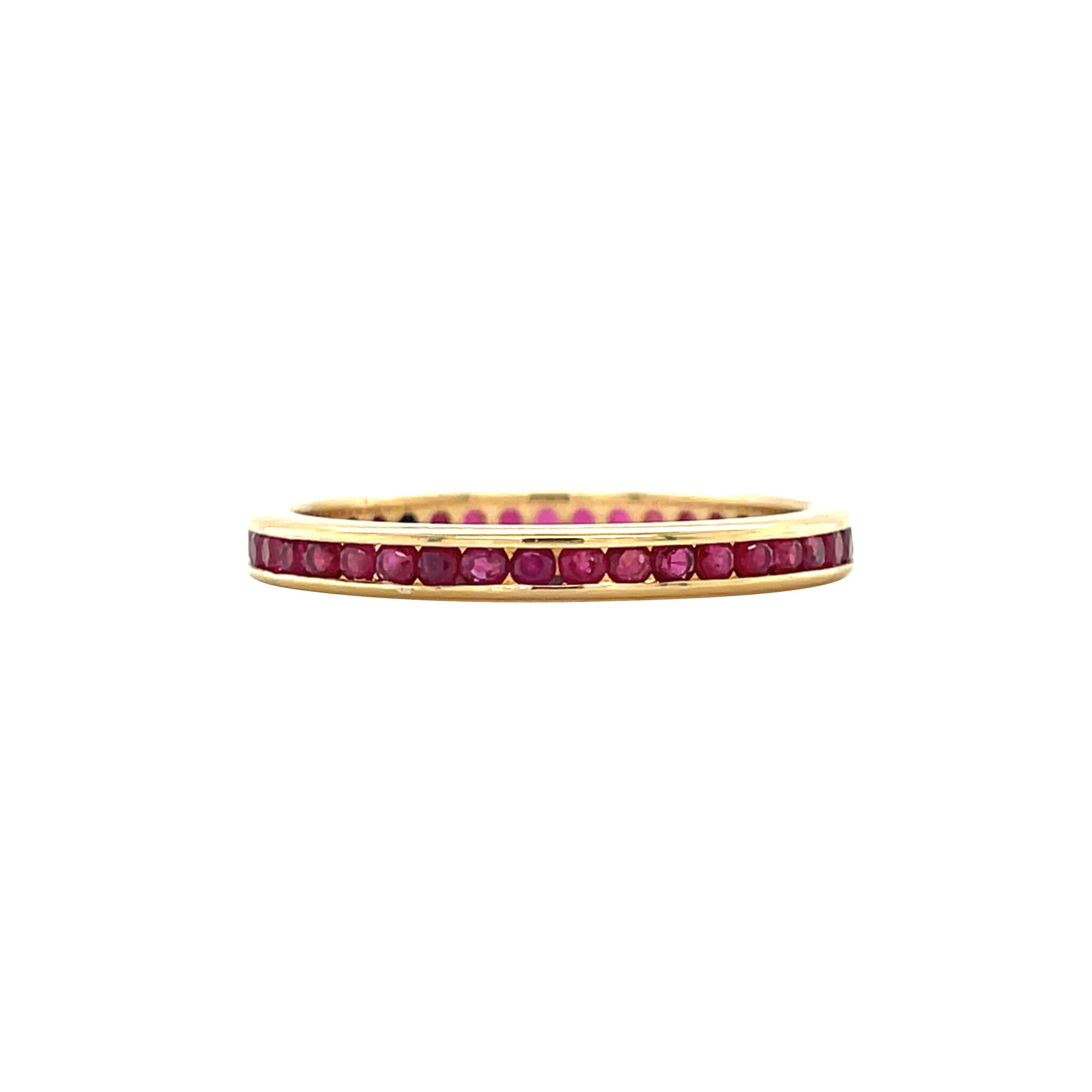 Gold vintage alliance ring with ruby 18 kt