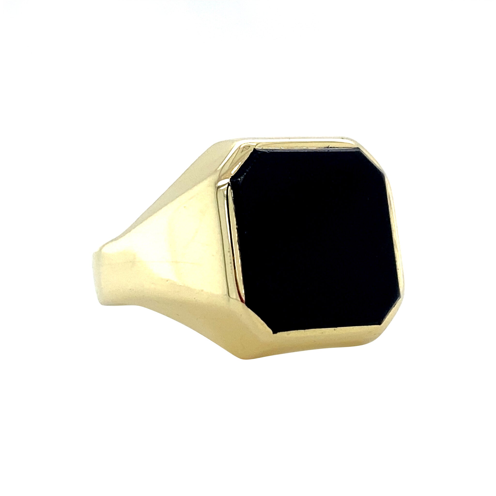 14 kt gold signet ring with onyx