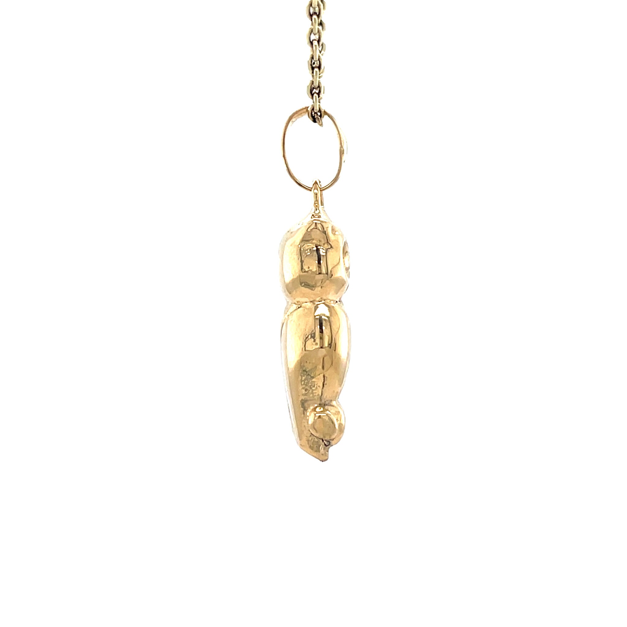 Golden vintage owl pendant 14 carat