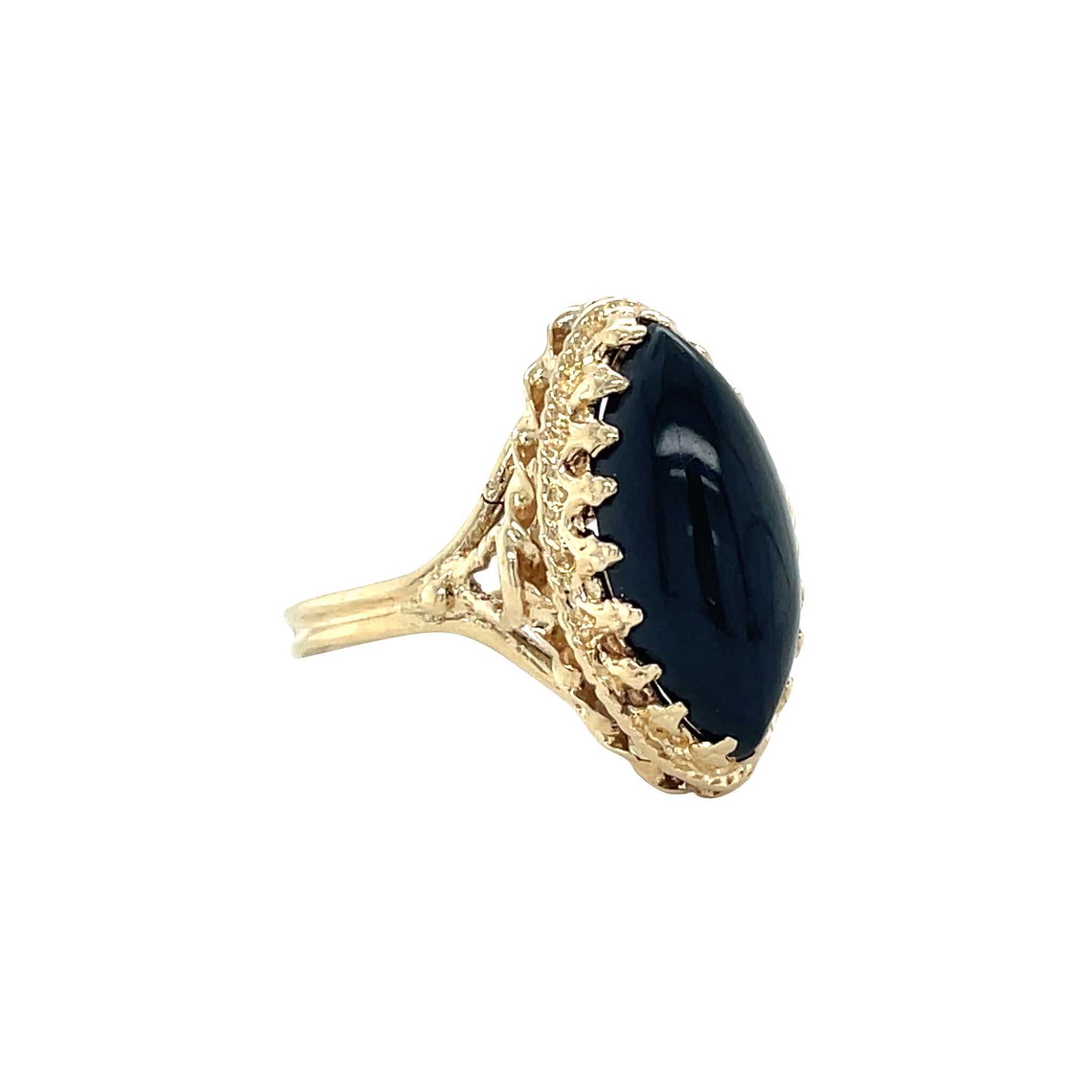 Vintage ring met onyx 12 kt