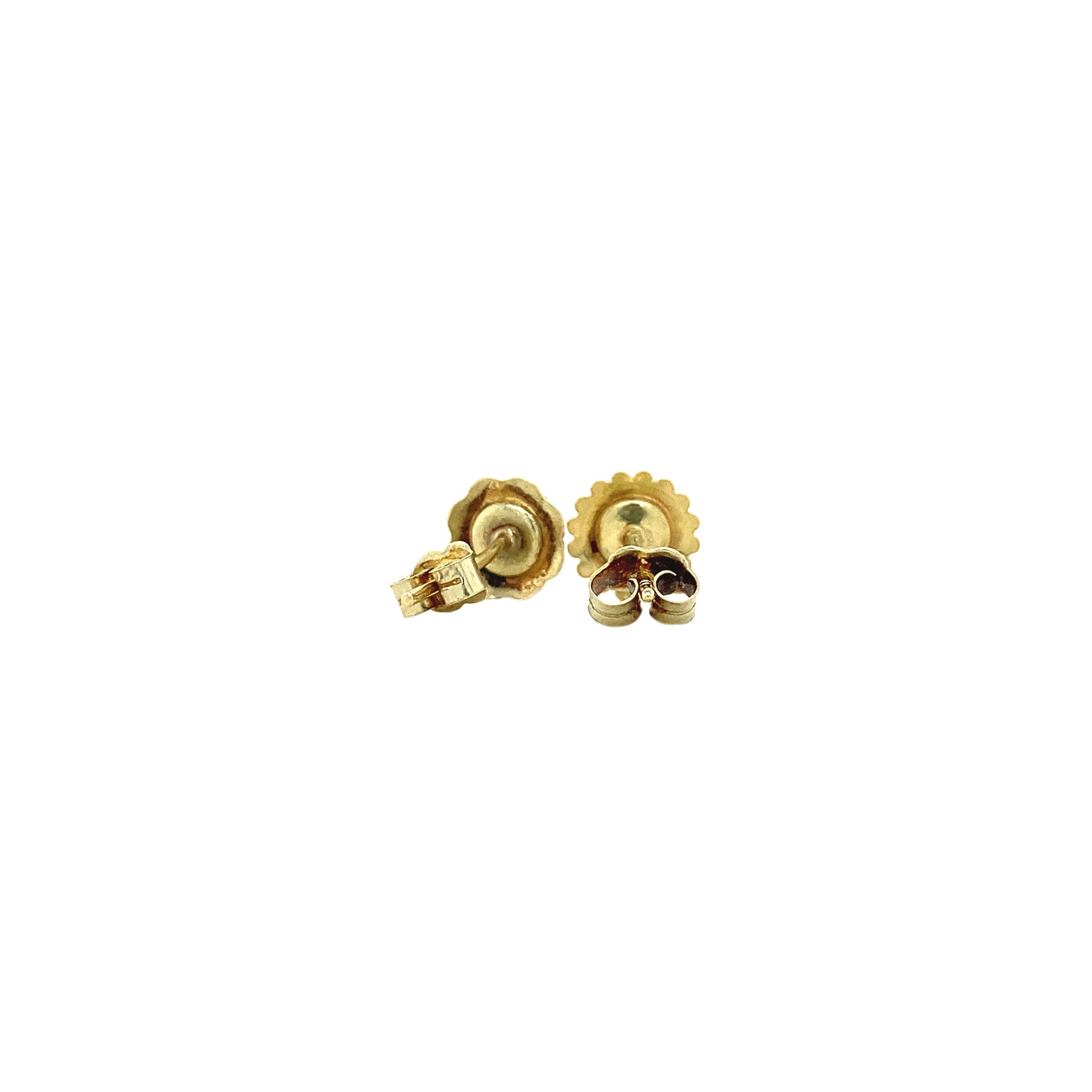 14 kt gold stud earrings with blood coral