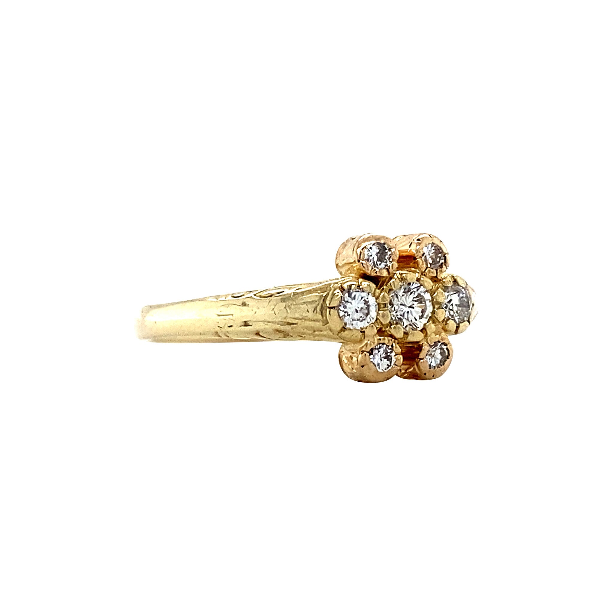 Gouden entourage ring met diamant 14 krt