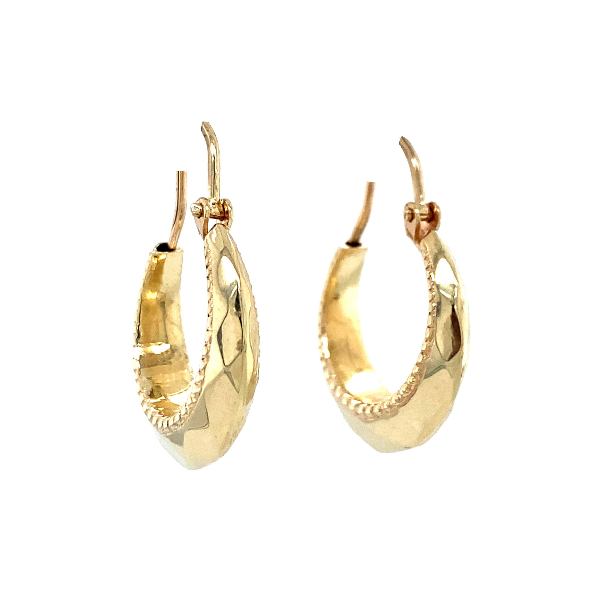 14 kt gold fisherman's hoop earrings