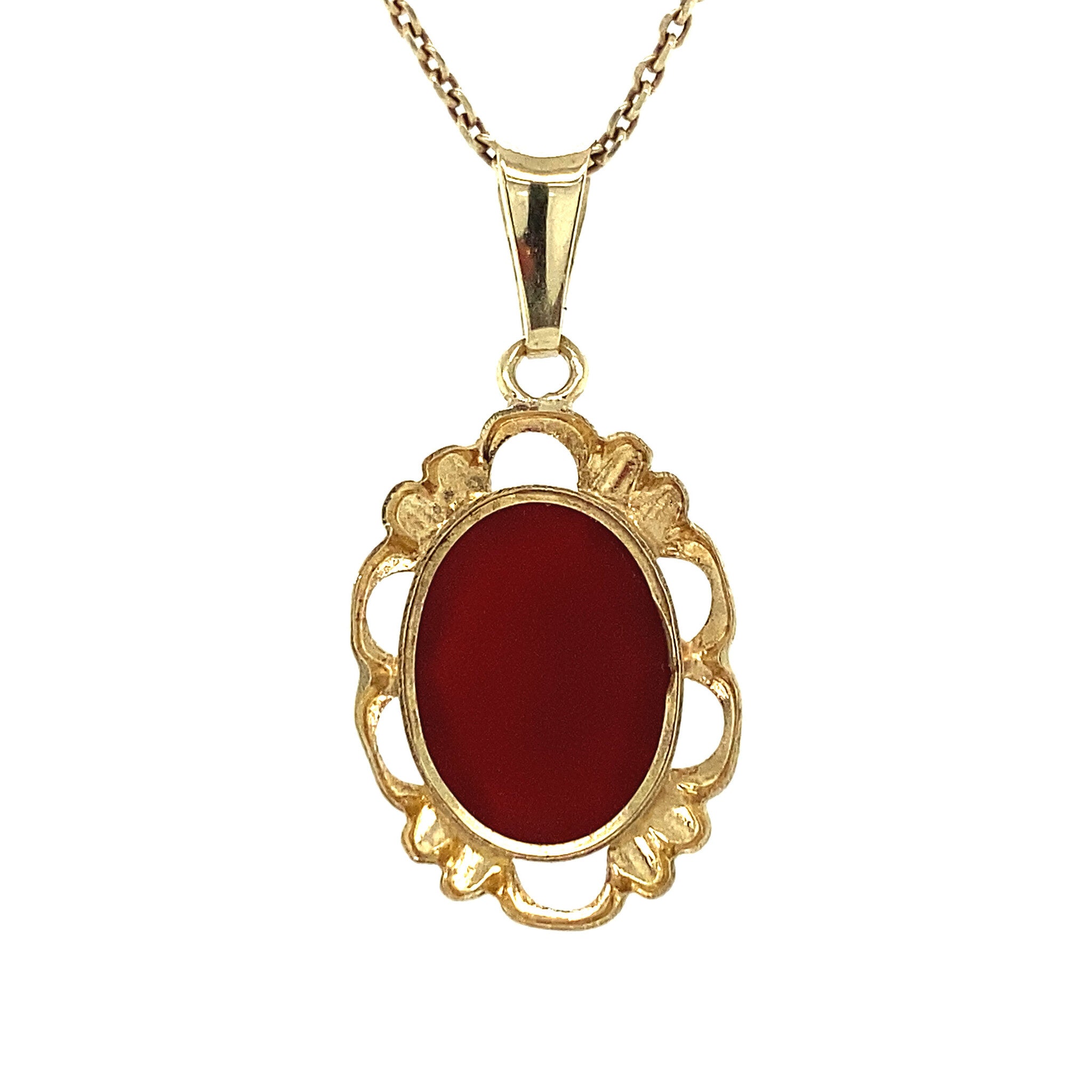 Gouden hanger met carneool 14 krt