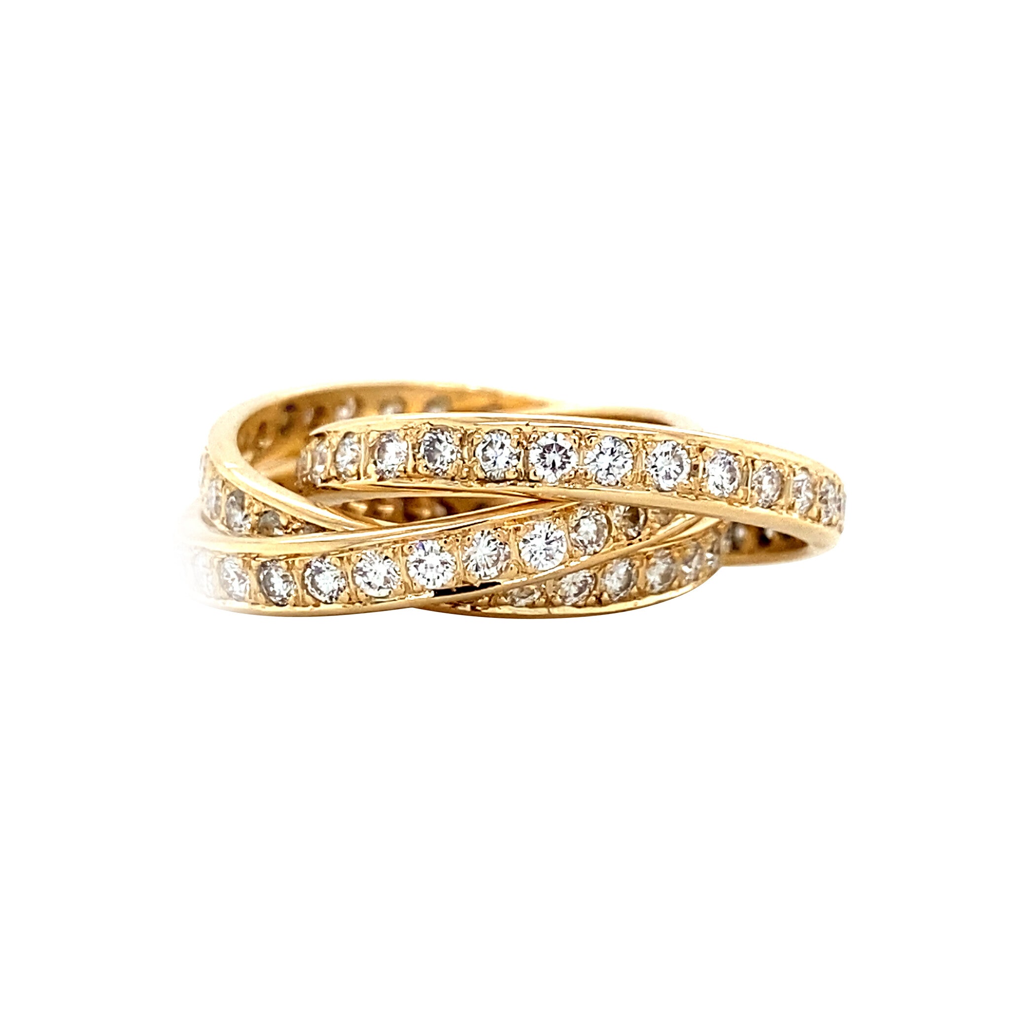 Gold alliance ring with diamond 14 kt