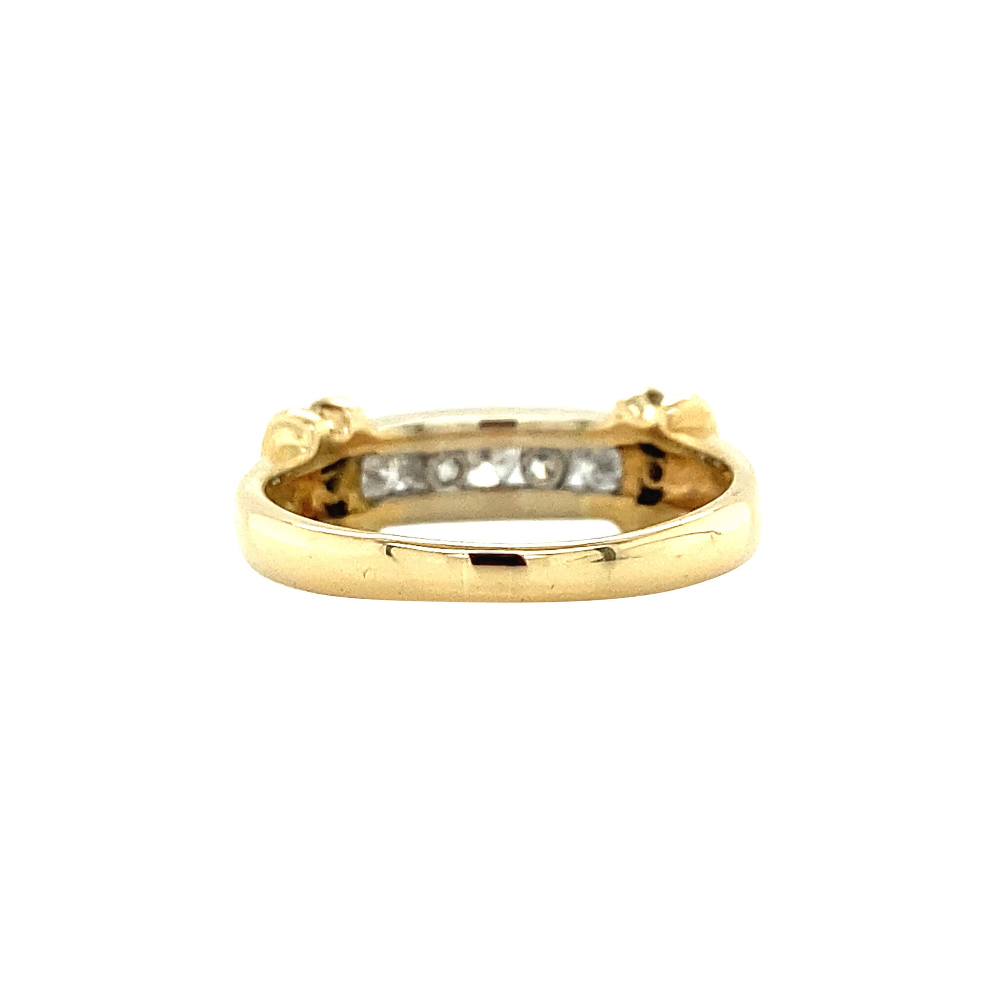 Bicolour gold ring with diamonds 18 krt