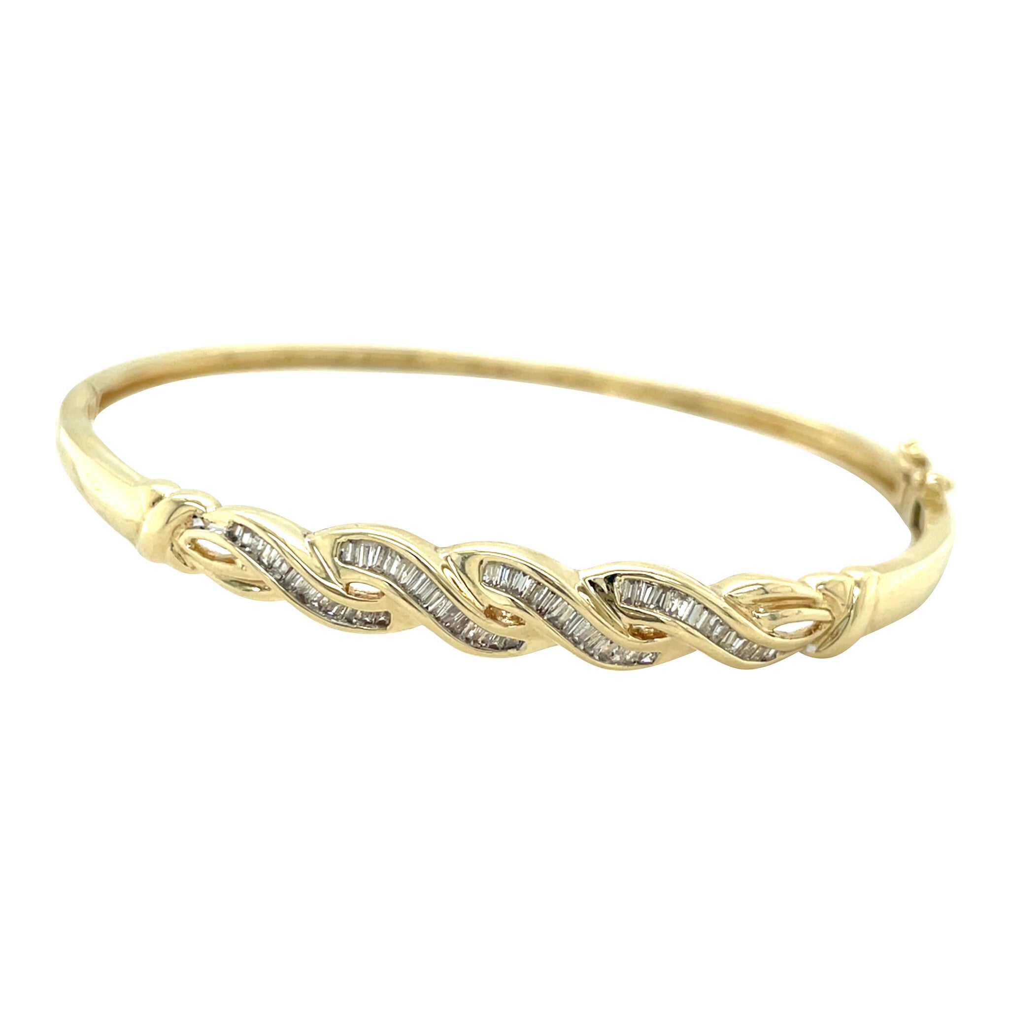Vintage bangle met diamant 10 kt