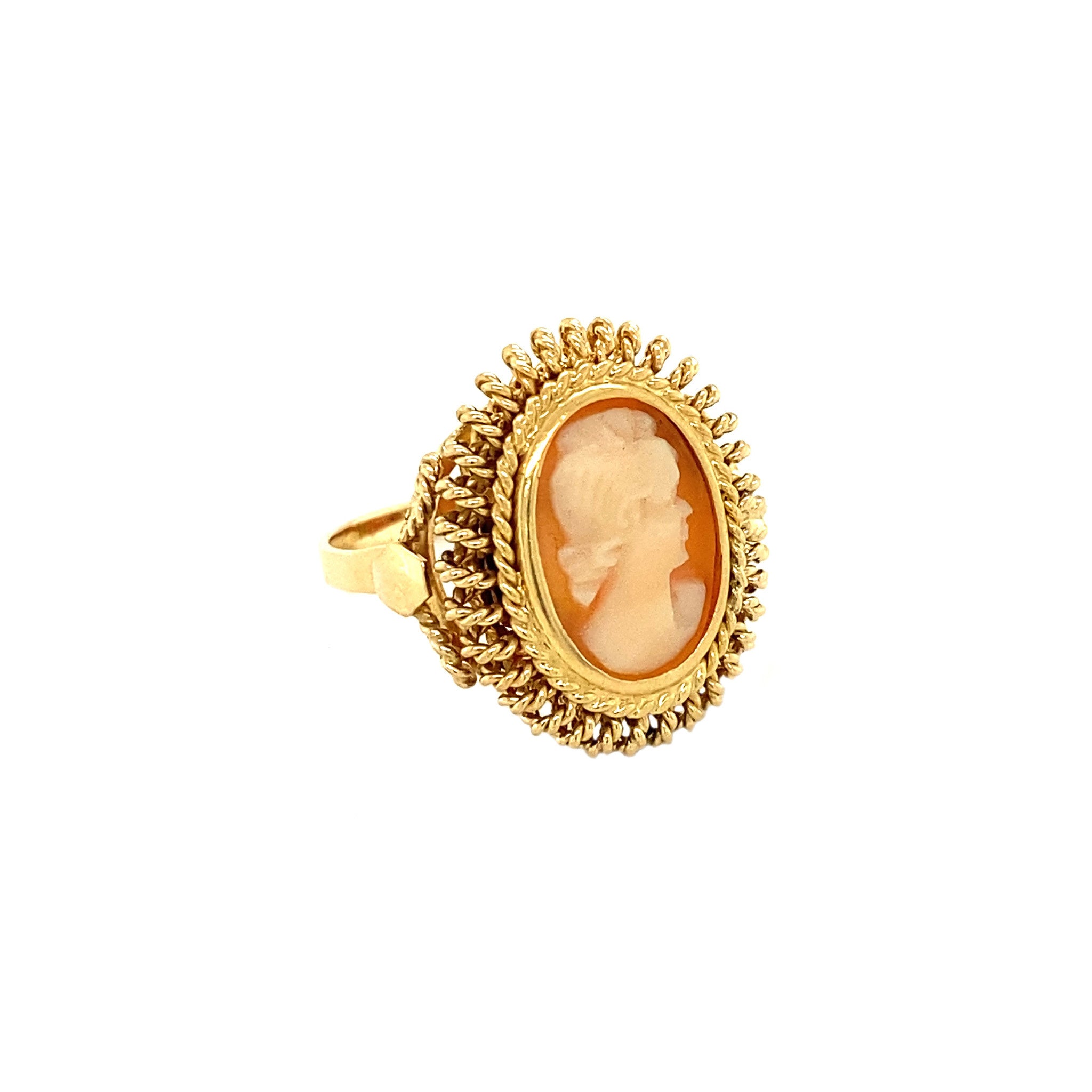 Gouden ring met camee 18 krt