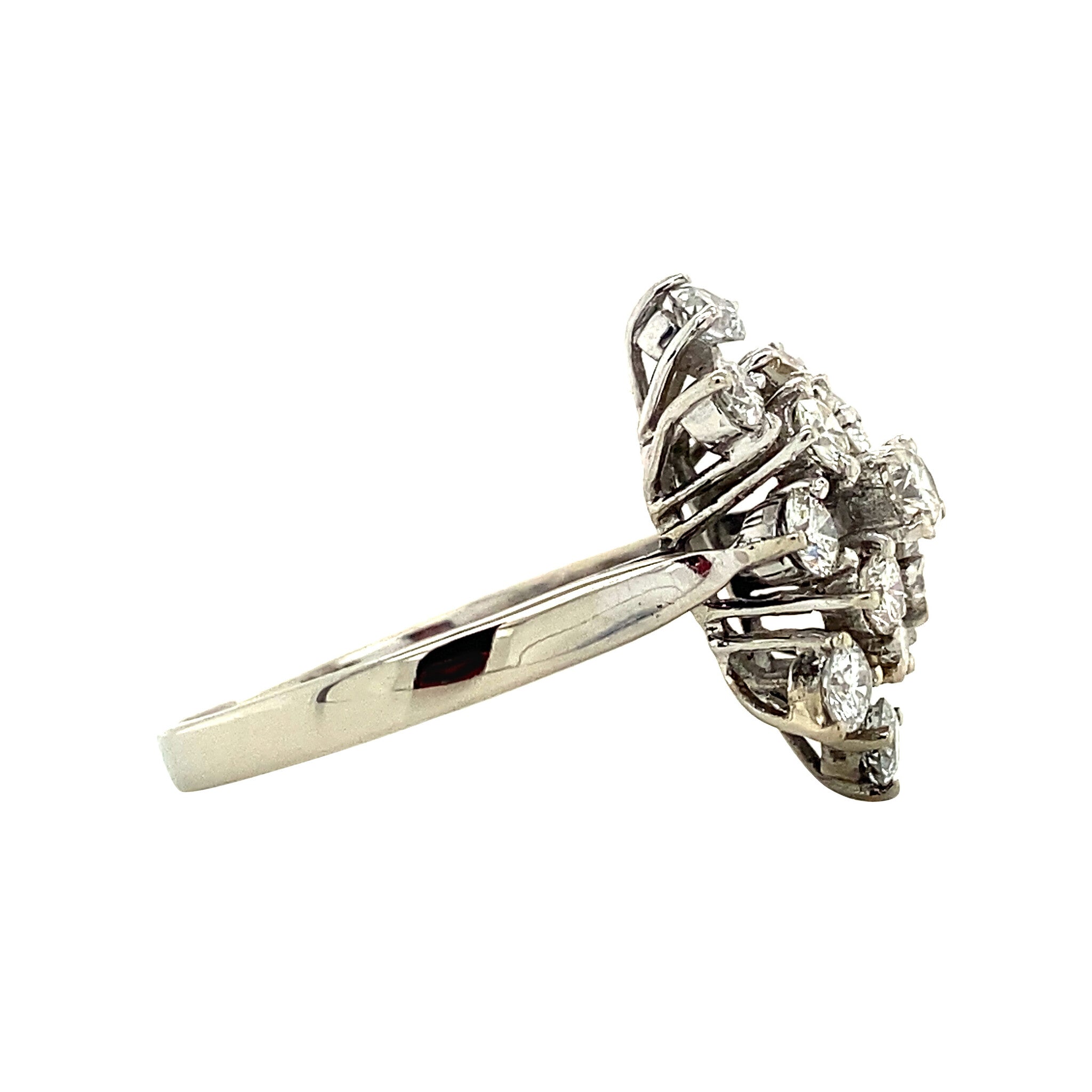 Witgouden ring met diamant 14 krt
