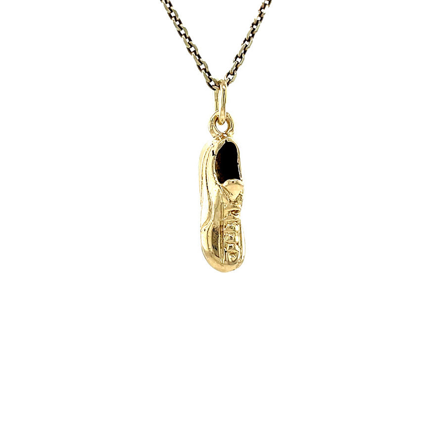 Golden vintage football boot pendant 14 kt