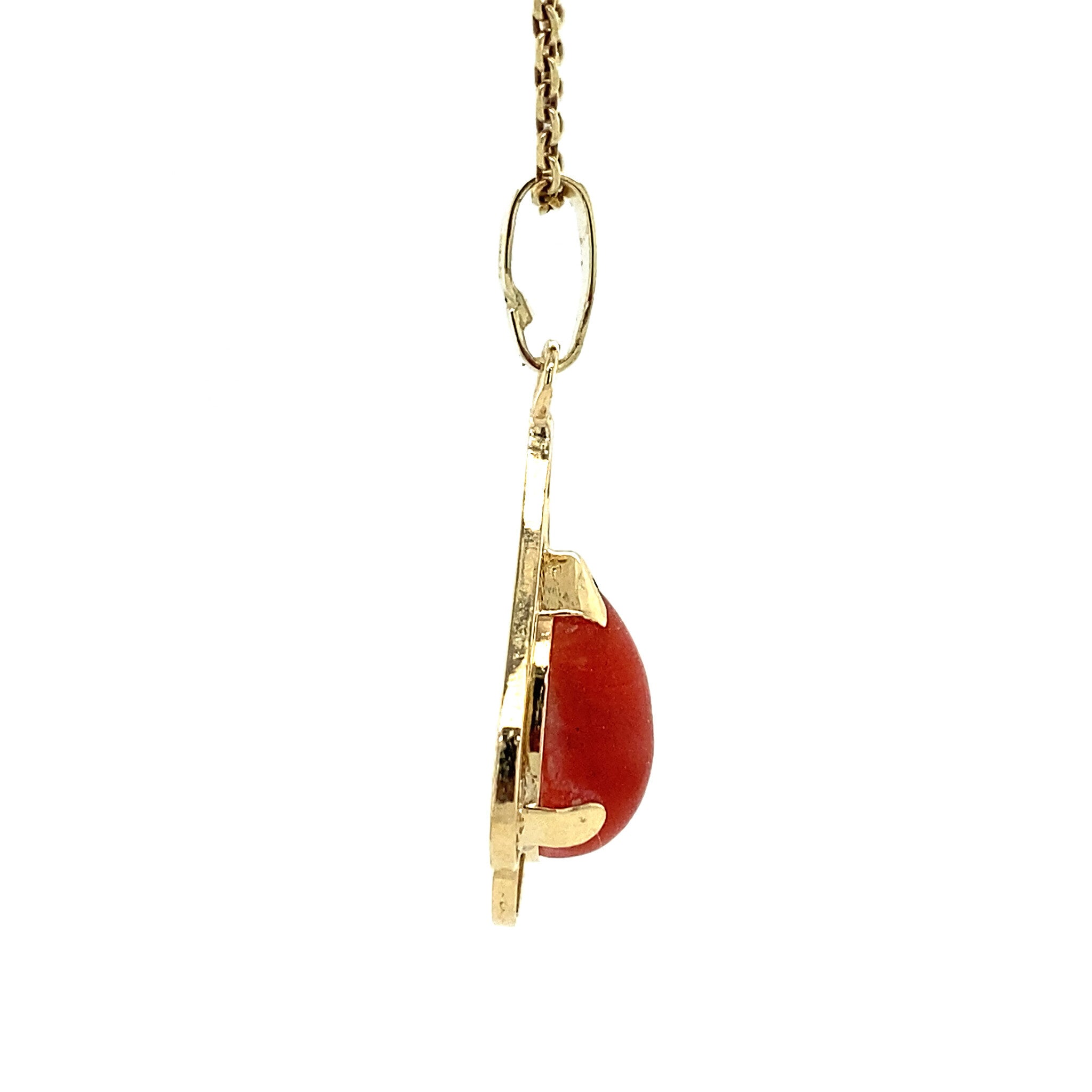 Gouden hanger met koraal 14 krt