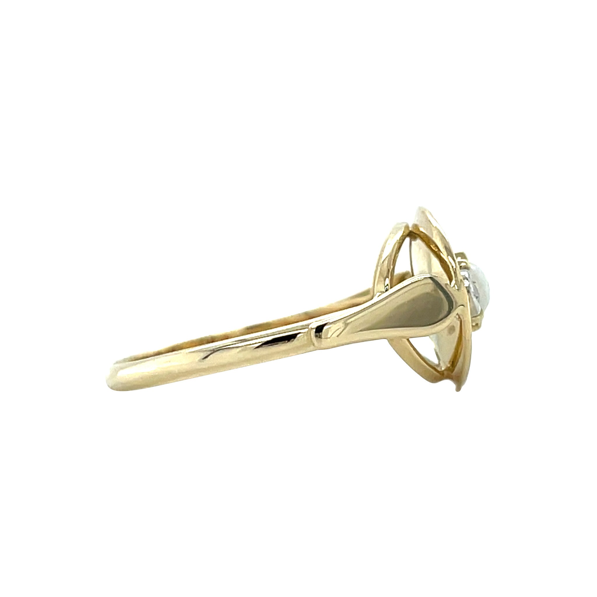 Gouden vintage ring met spinel en opaal 14 kt