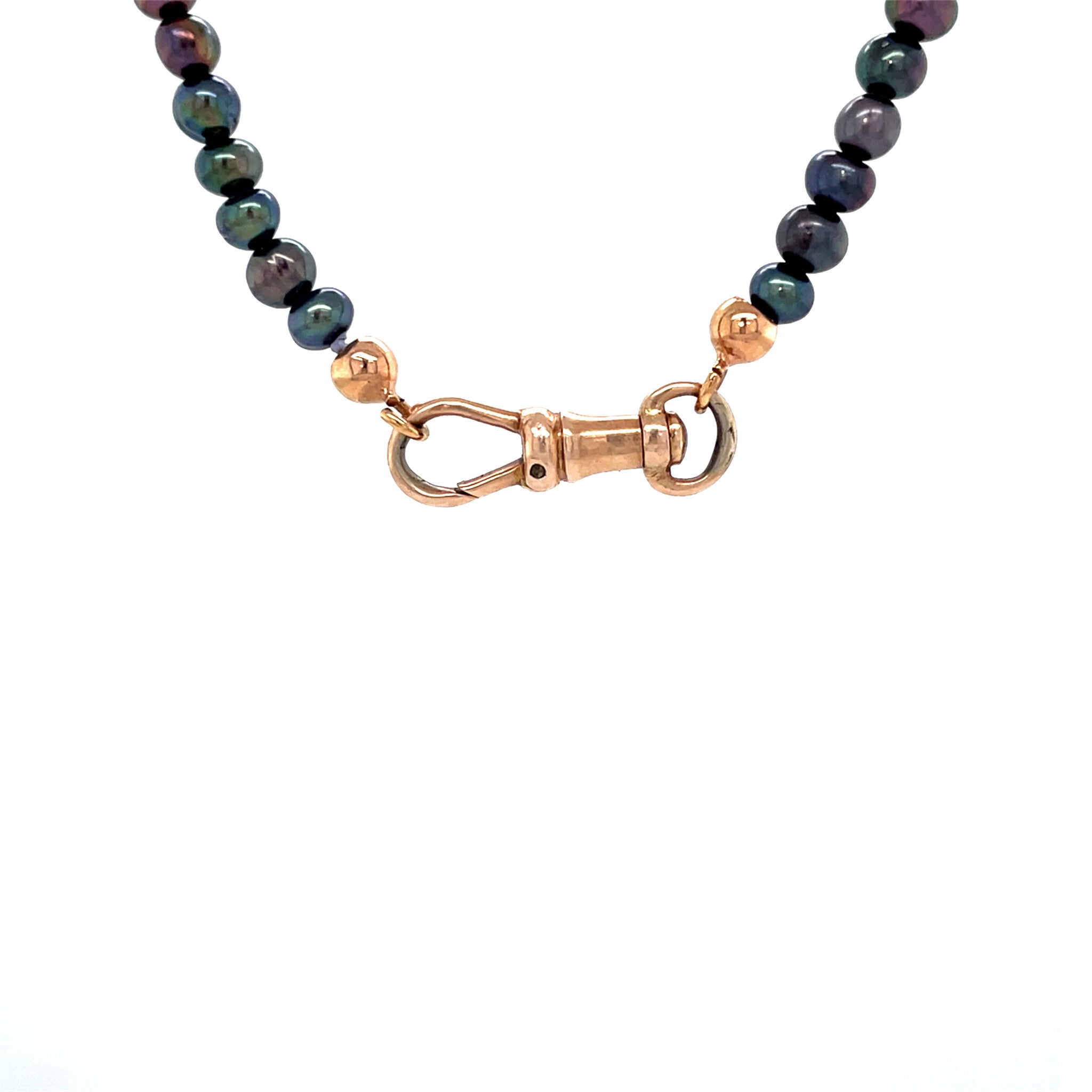 Vintage pearl necklace with heart-shaped pendant, 9 kt