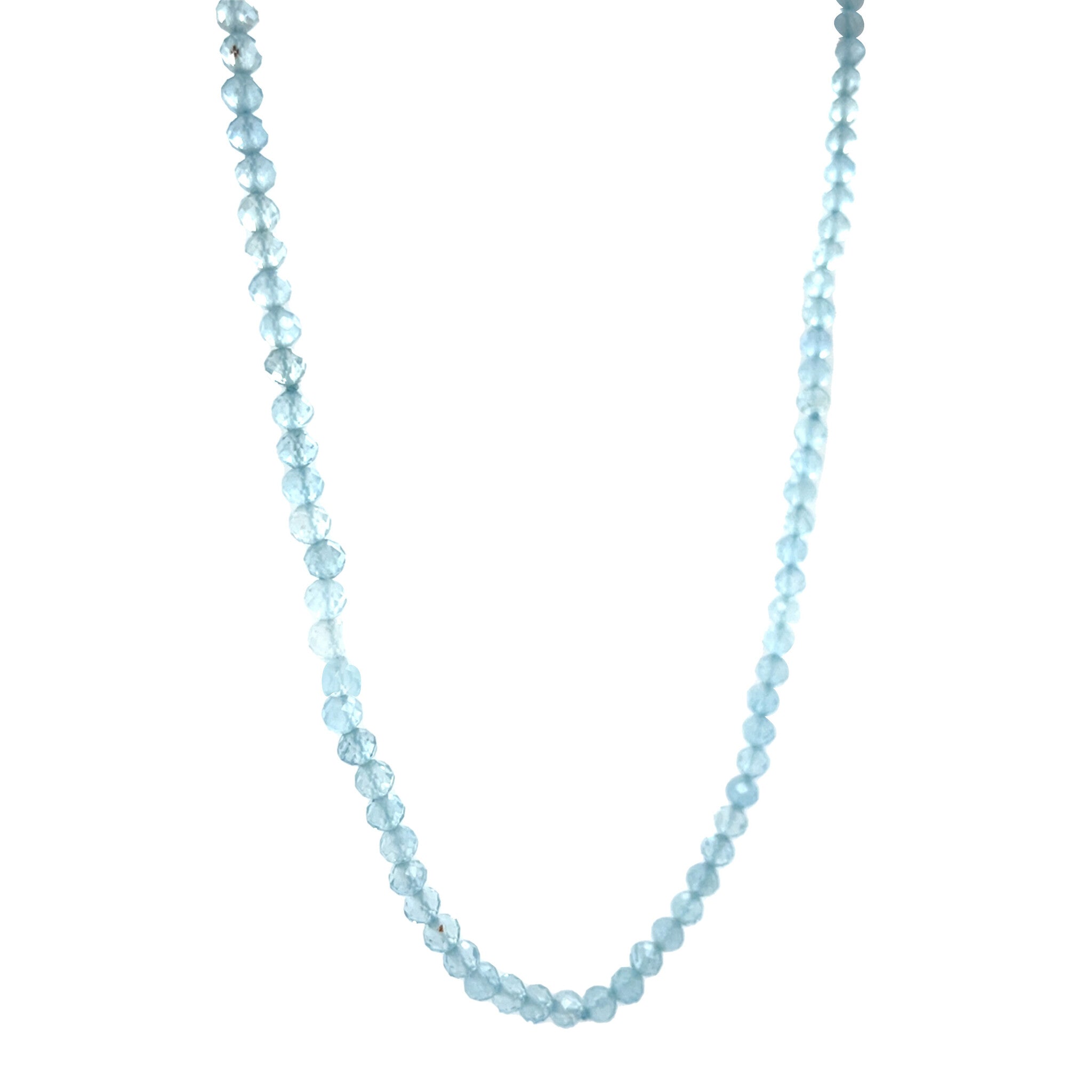 Vintage aquamarijn collier met gouden sluiting 14 kt