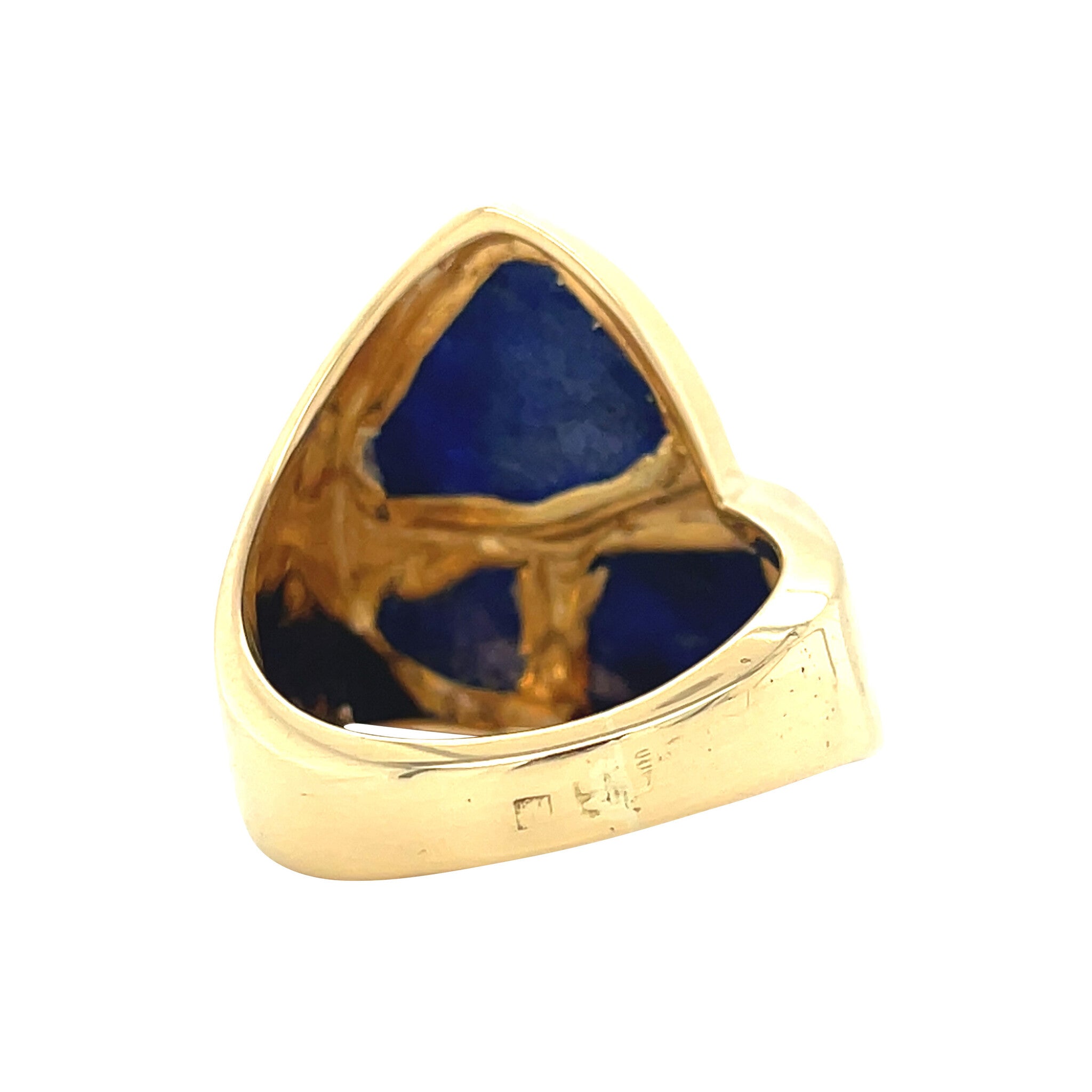 Golden vintage ring with lapis lazuli 18 kt