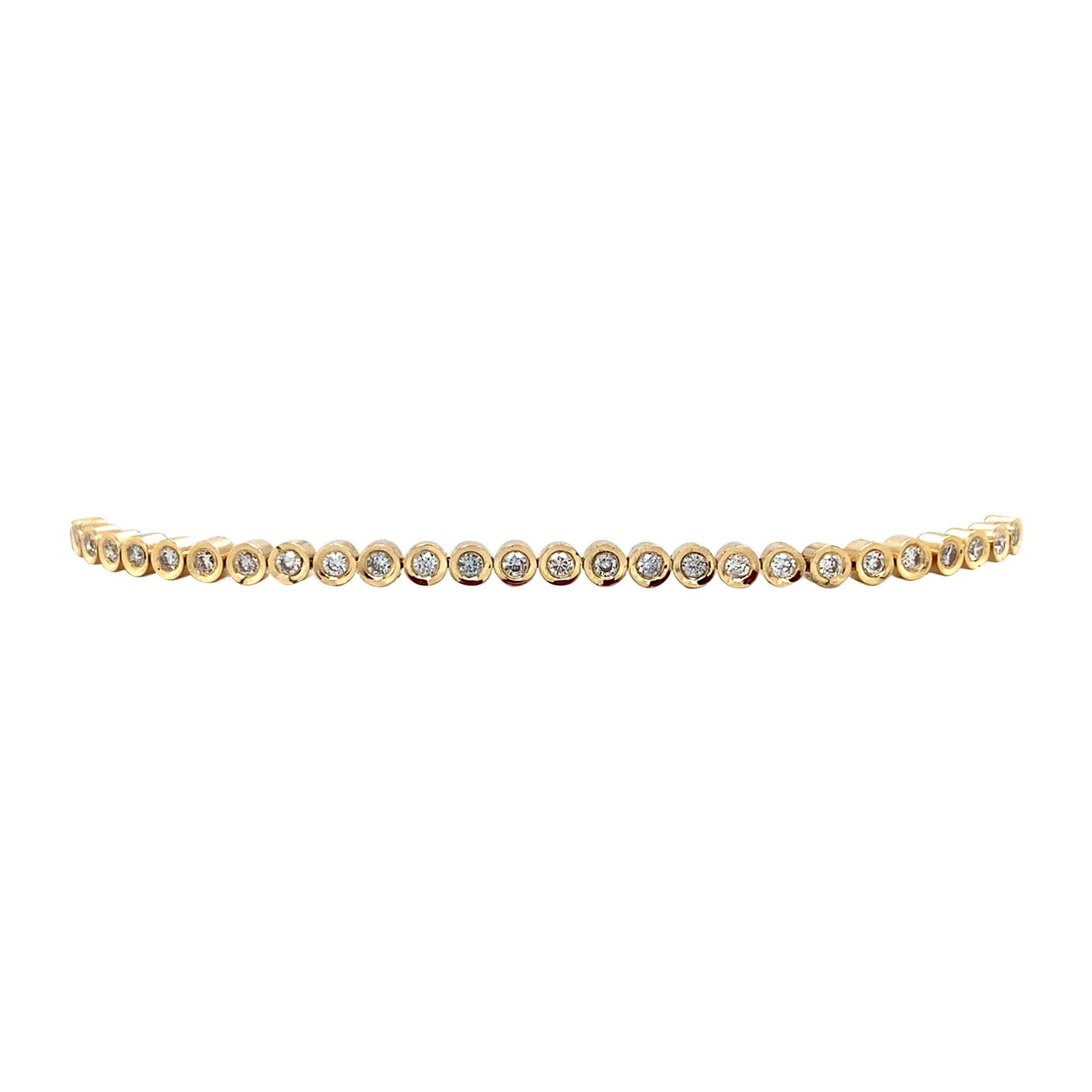 Gouden vintagetennisarmband met diamant 18 krt