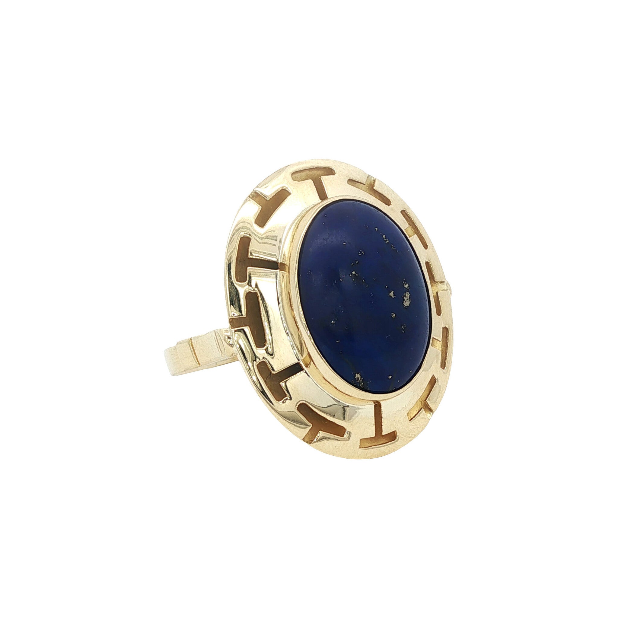14 kt gold ring with lapis lazuli