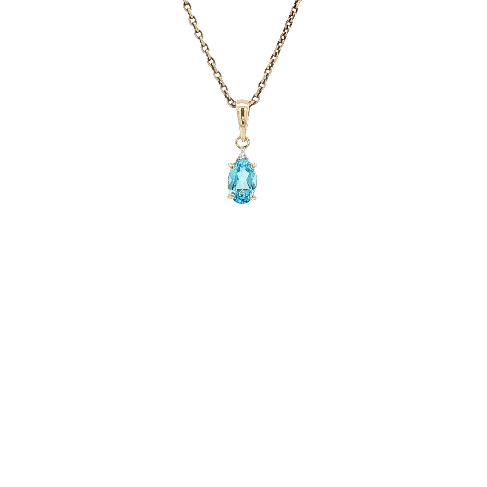 Hanger met topaas en diamant 9 kt