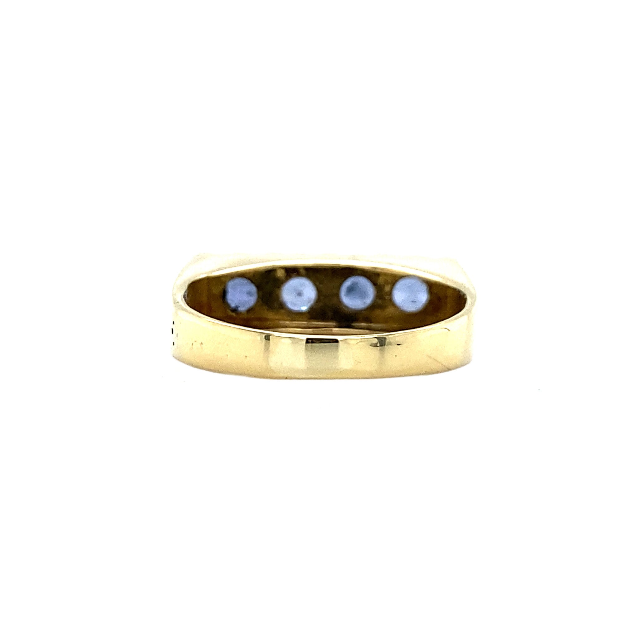 Gouden ring met saffier 14 krt