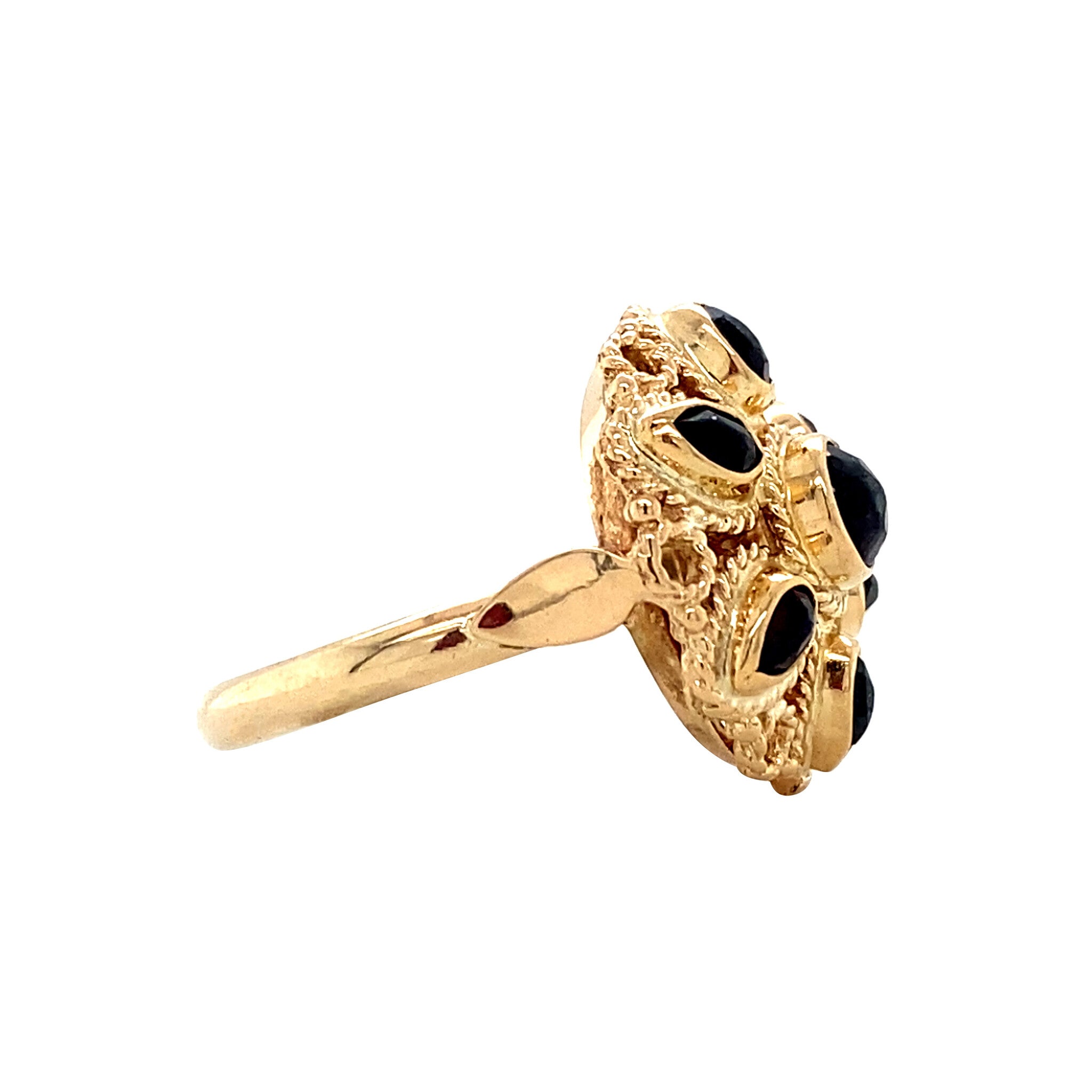 Vintage gold ring with garnet, 14 kt