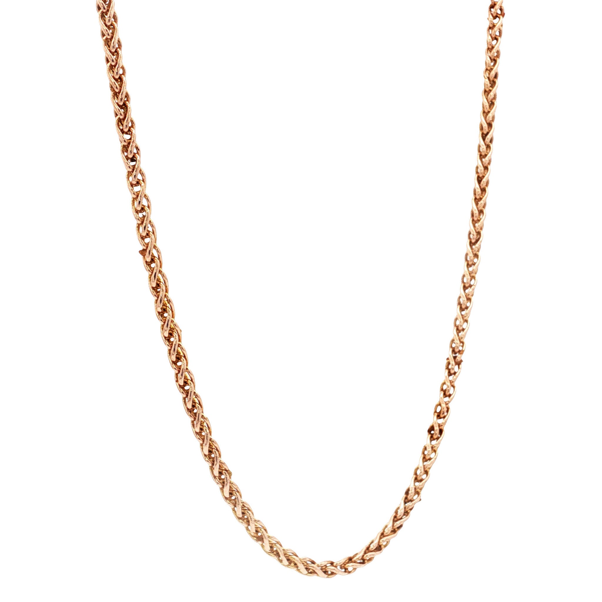 Rose-gold vintage foxtail necklace 14 kt