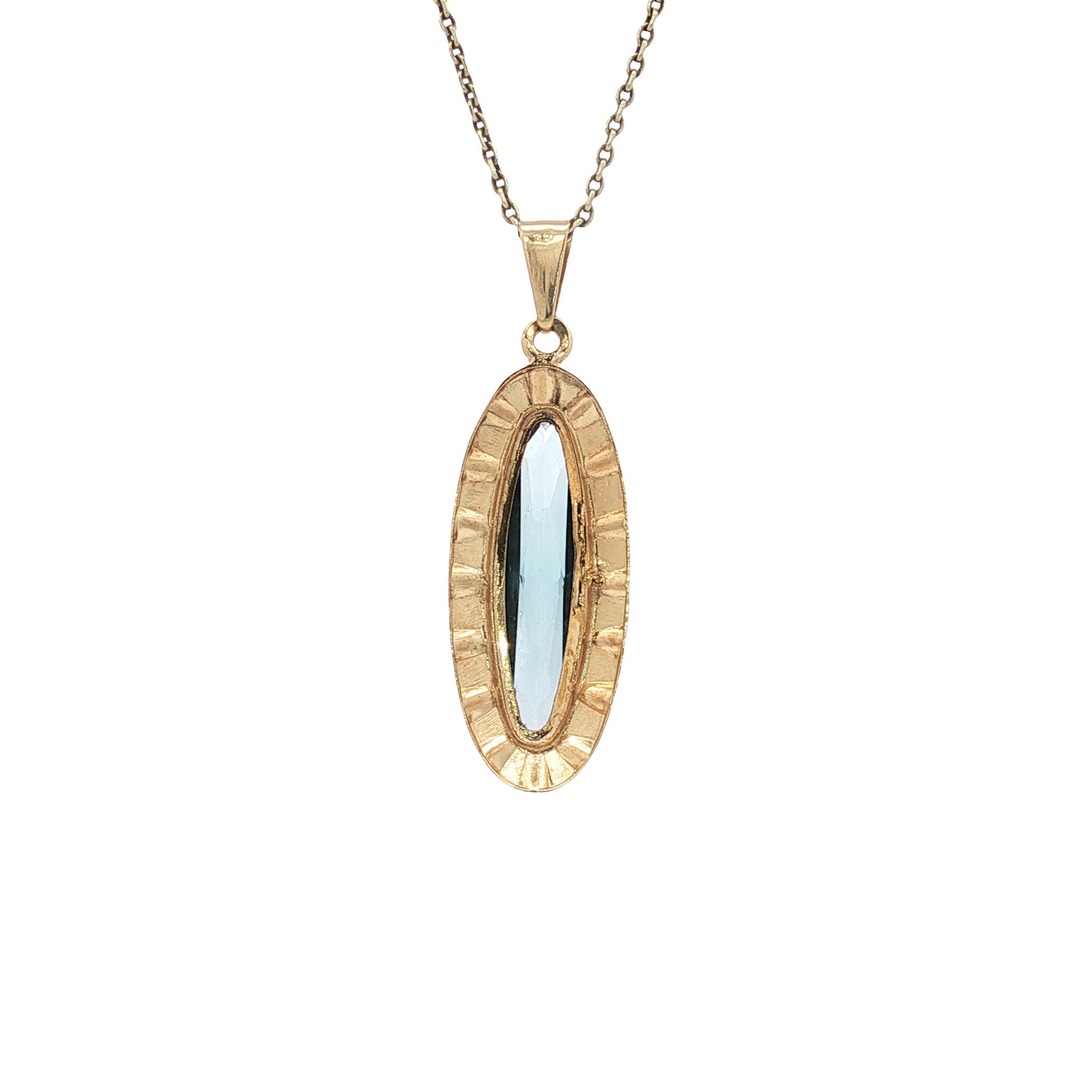 Golden vintage pendant with spinel 14 kt