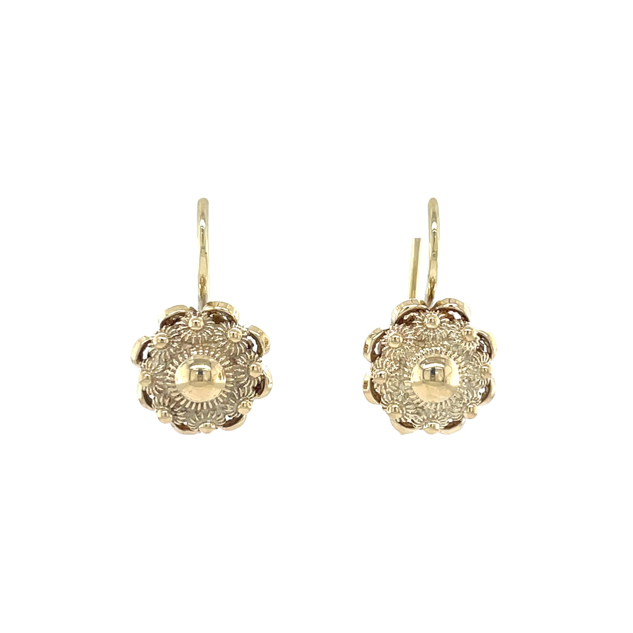 Vintage 14 kt gold Zeeuwse knop drop earrings