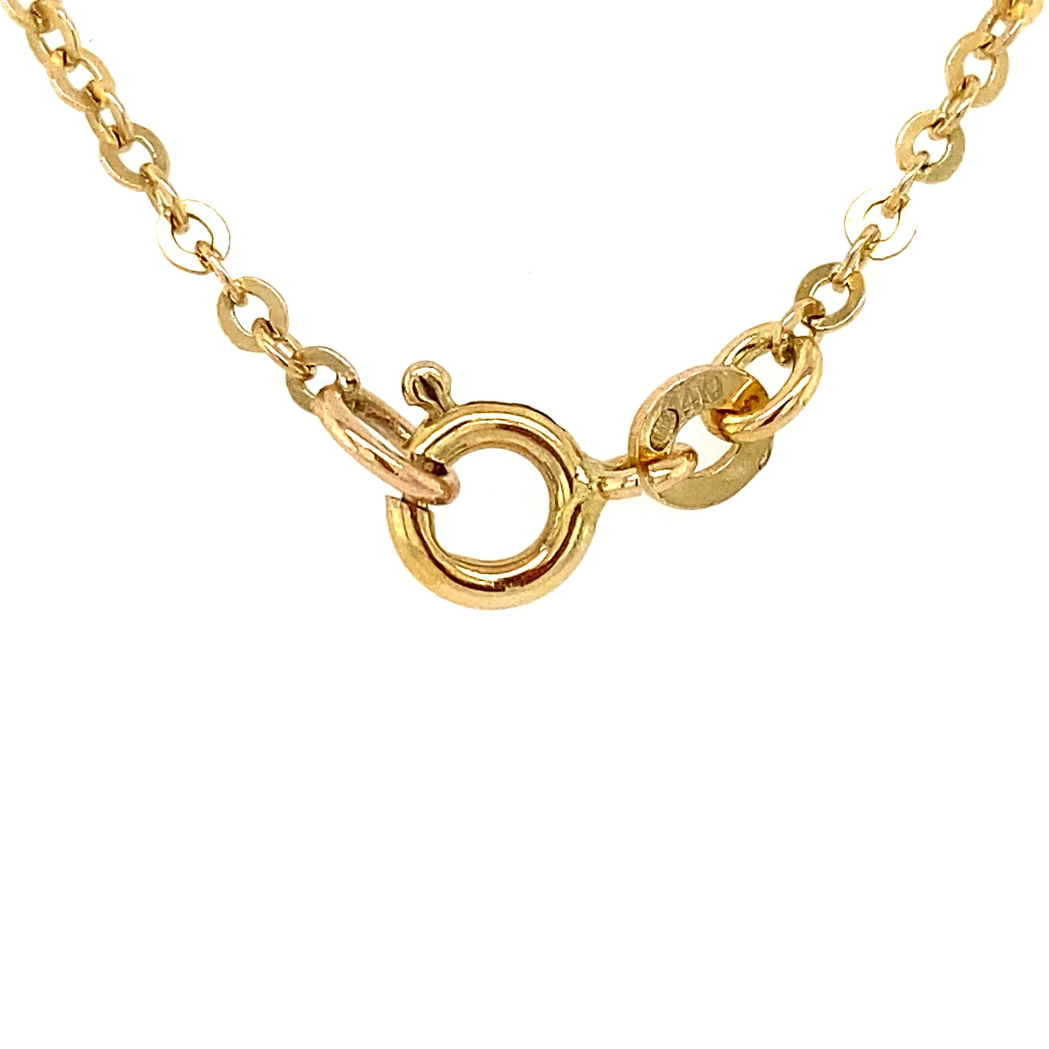 Gold length necklace anchor 51.5 cm 14 krt
