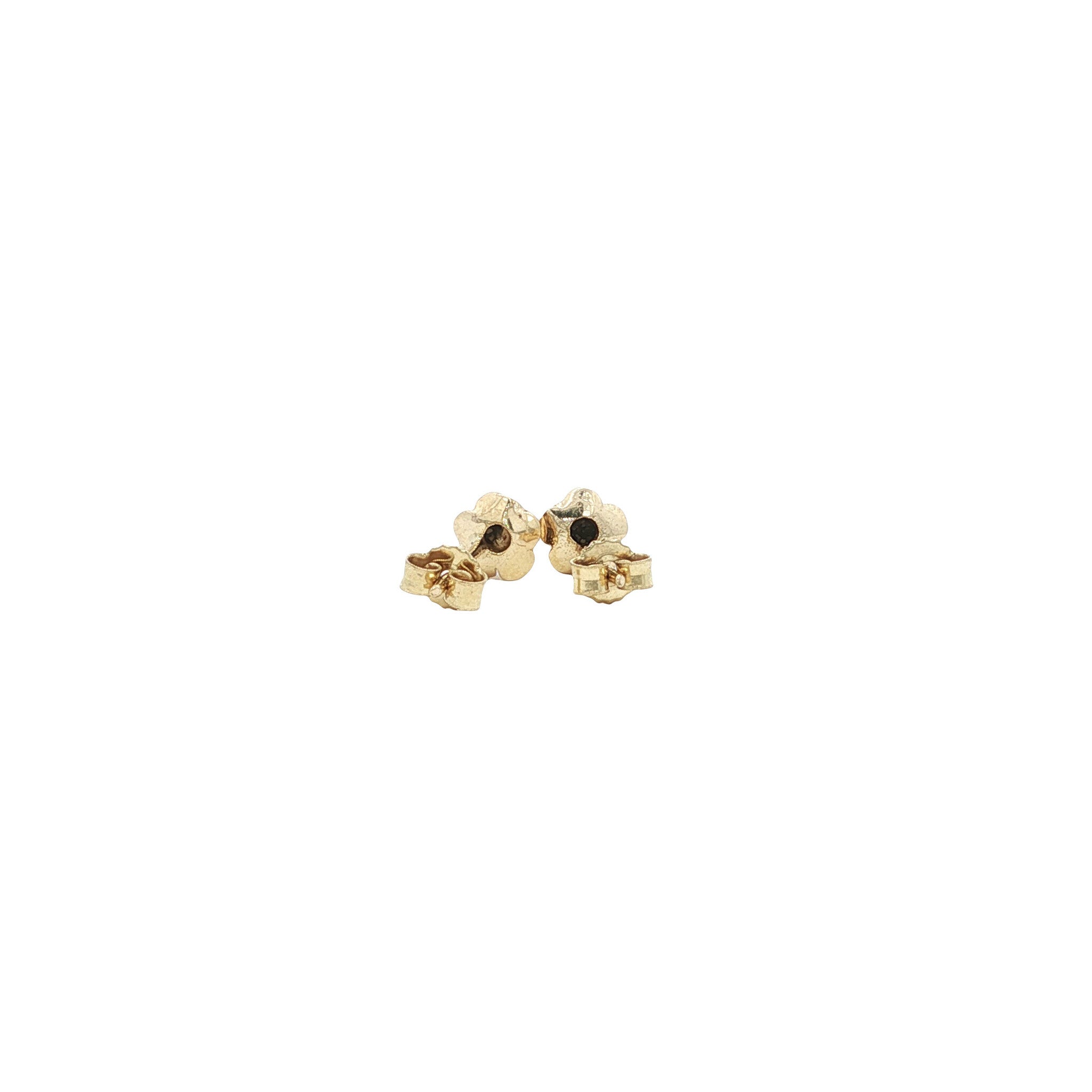 Gouden vintage roos oorstekers 14 kt