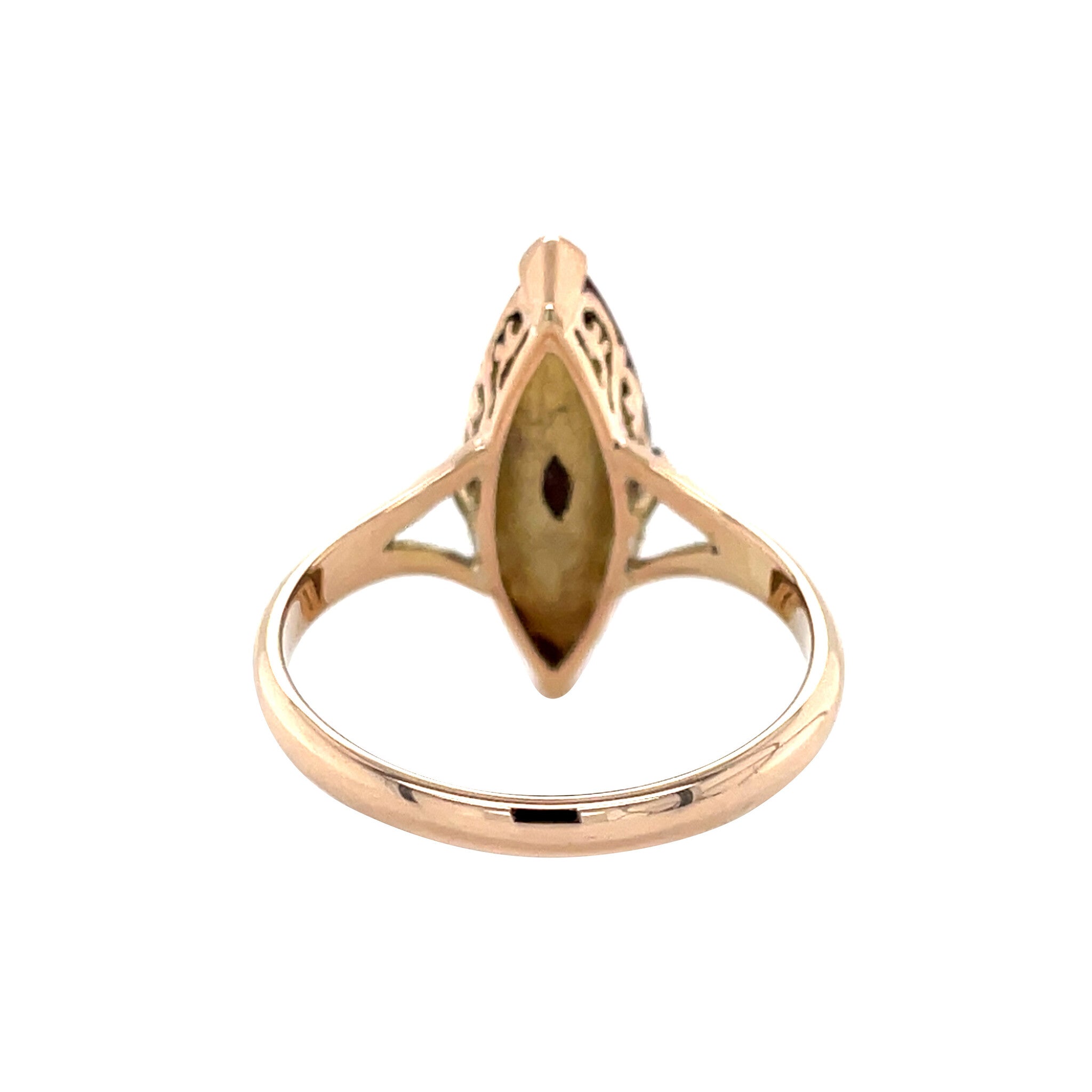 Vintage Victoriaanse rosé ring met carneool 12 kt